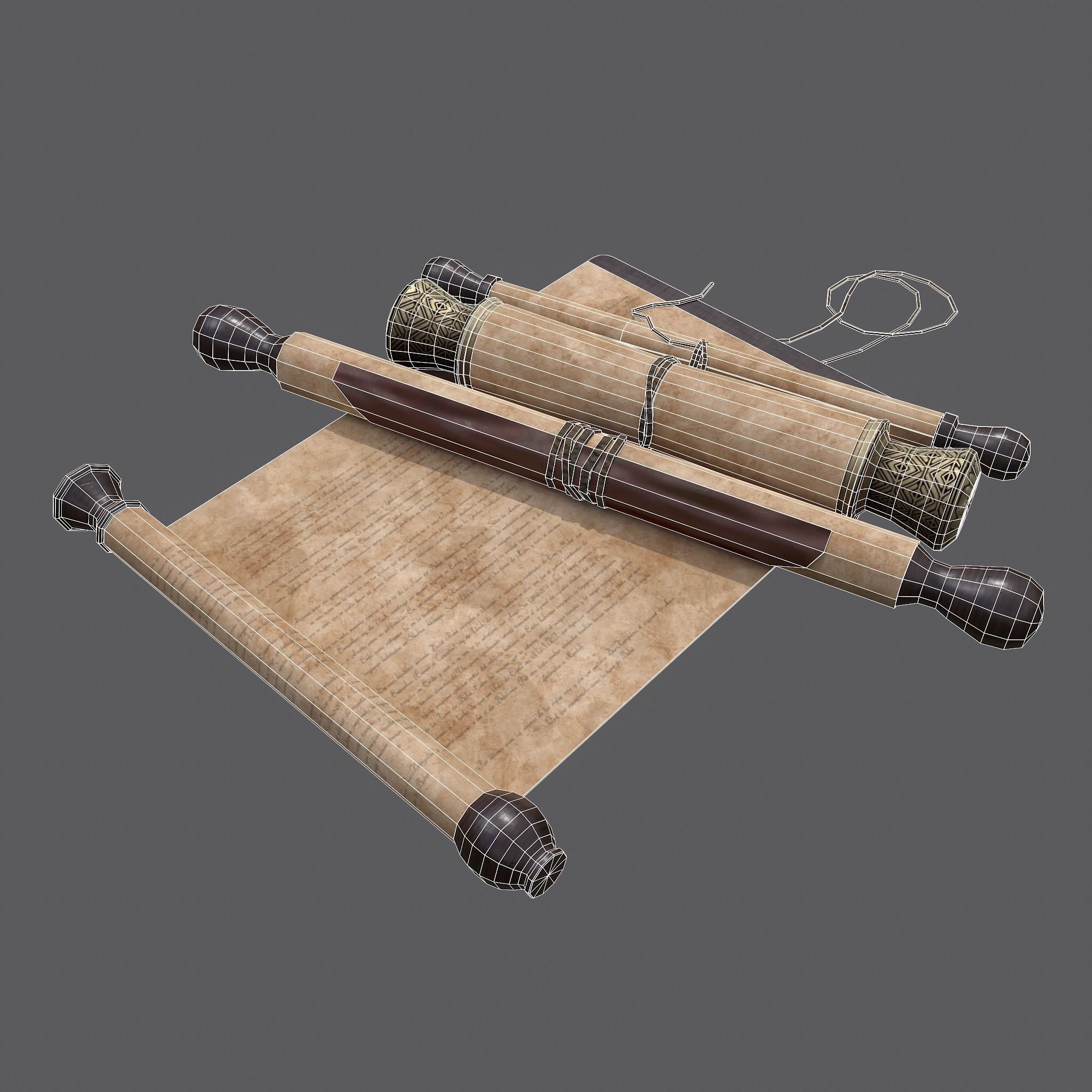 Medieval Bedroom Elegant Furnishings  3D Model Collection_33