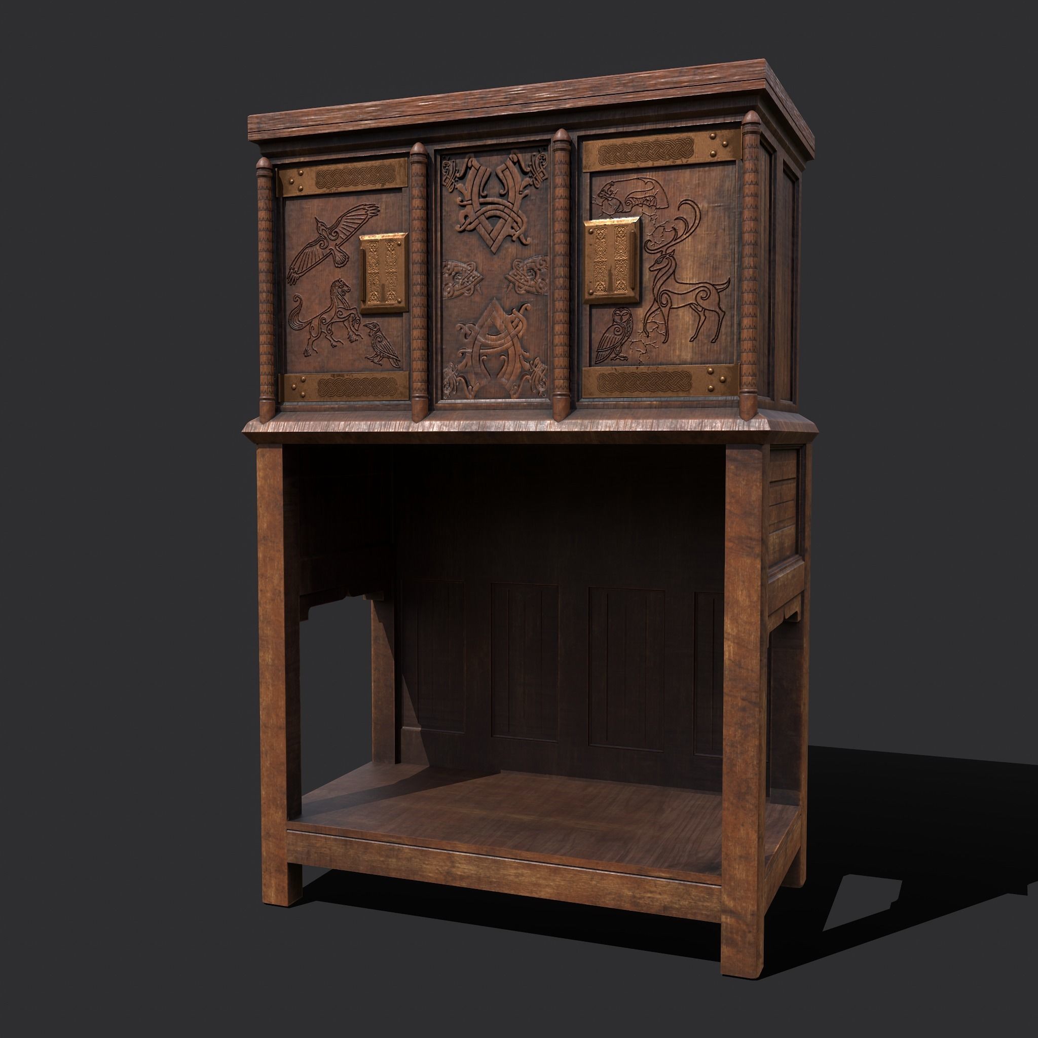 Medieval Bedroom Elegant Furnishings  3D Model Collection_63
