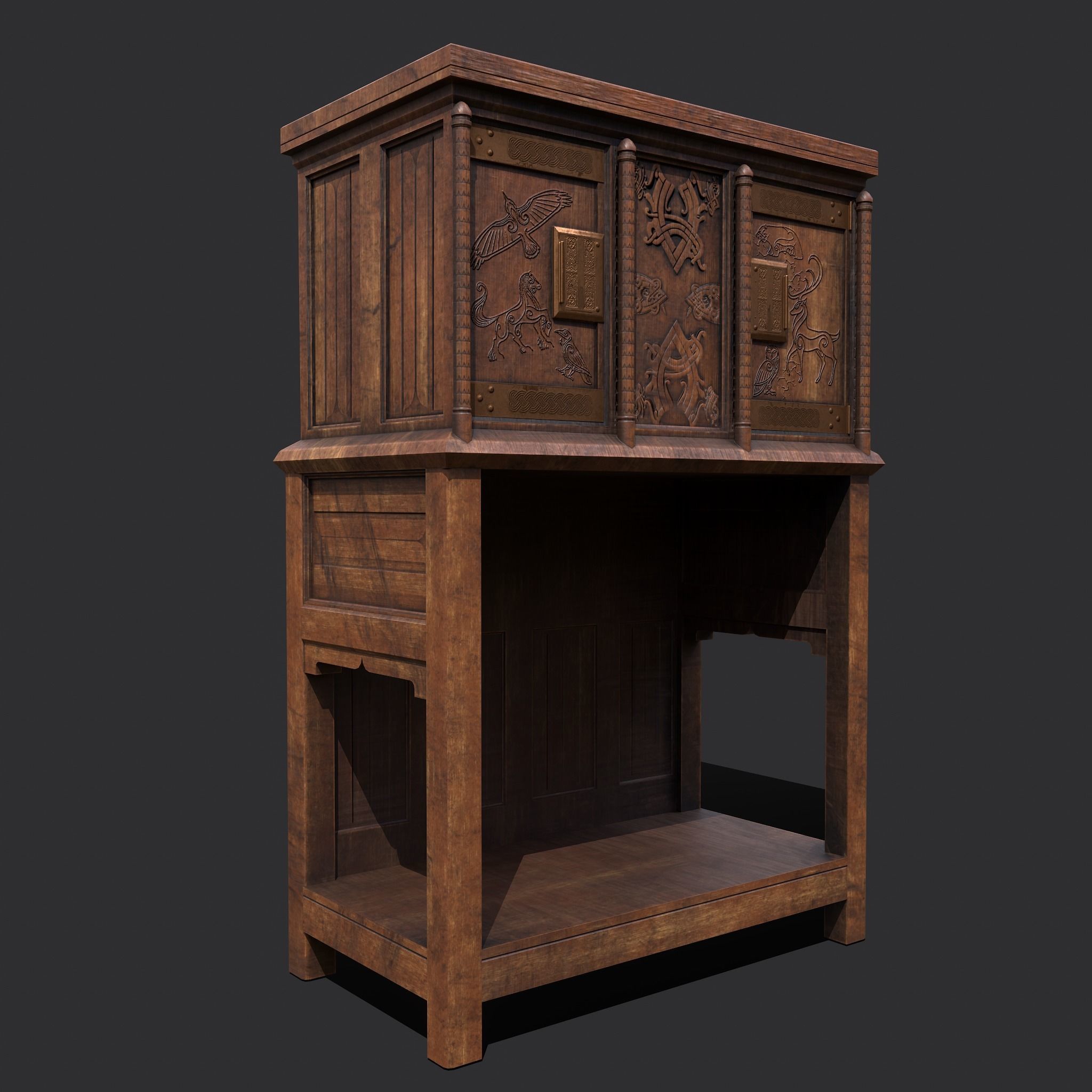 Medieval Bedroom Elegant Furnishings  3D Model Collection_26
