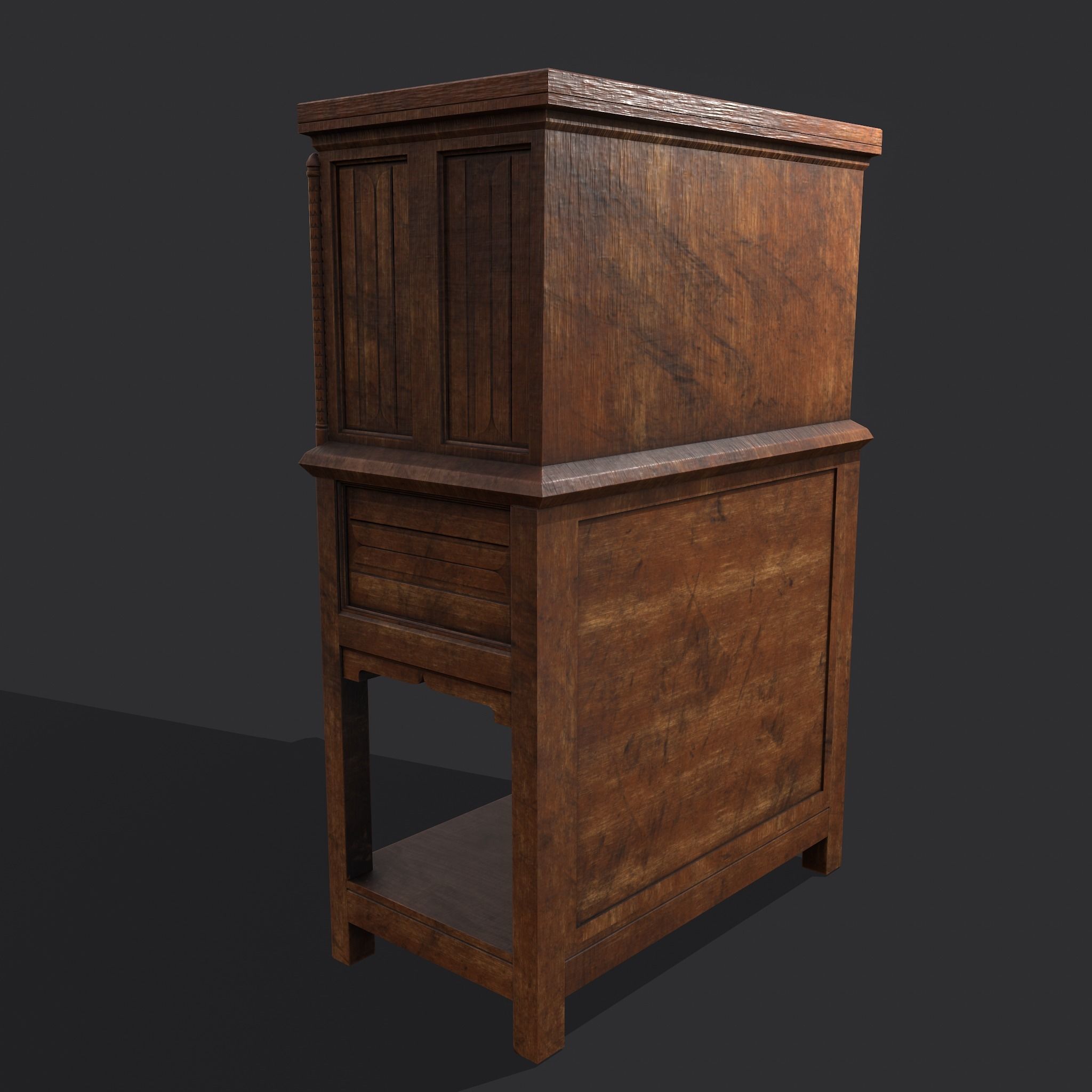 Medieval Bedroom Elegant Furnishings  3D Model Collection_60