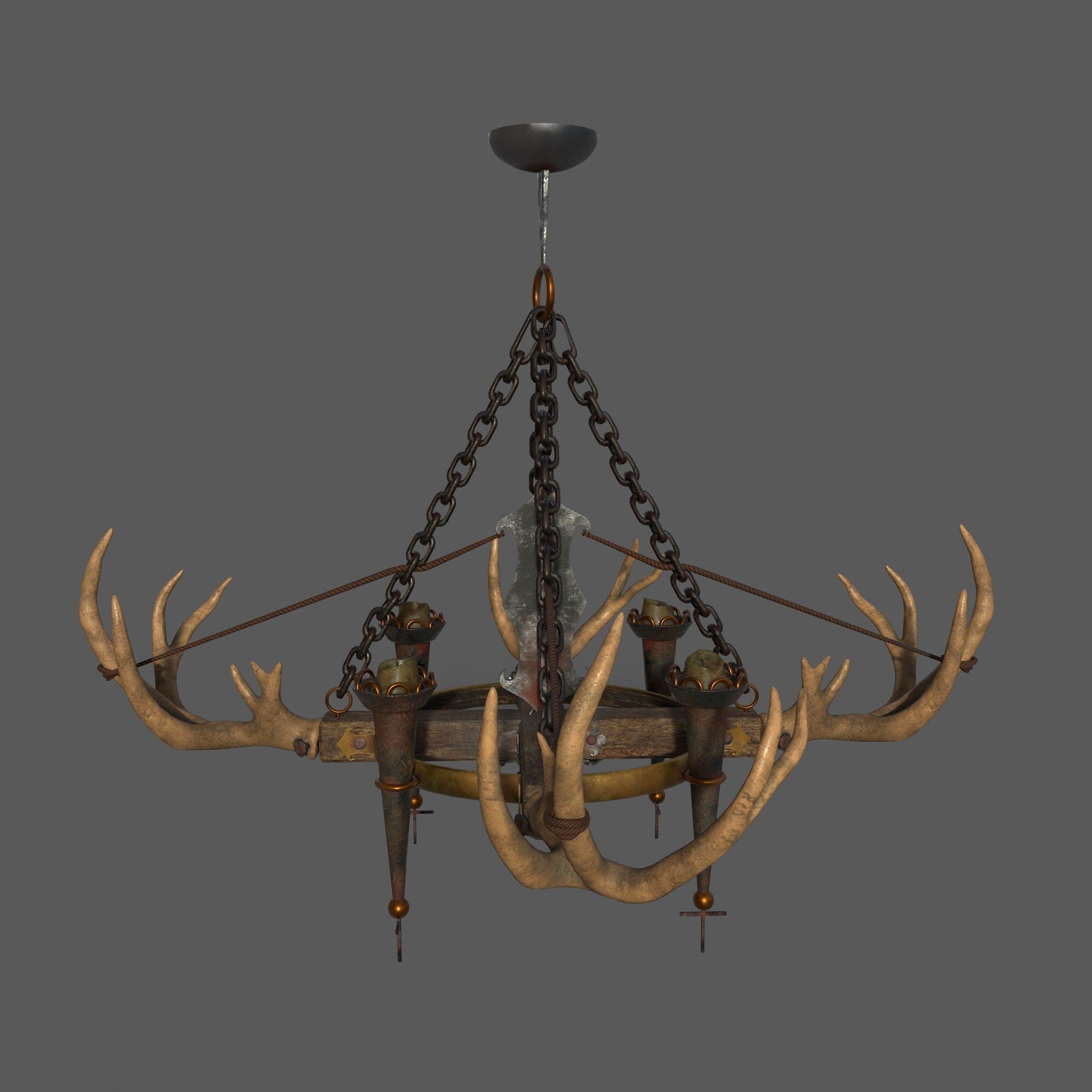 Medieval Bedroom Elegant Furnishings  3D Model Collection_38