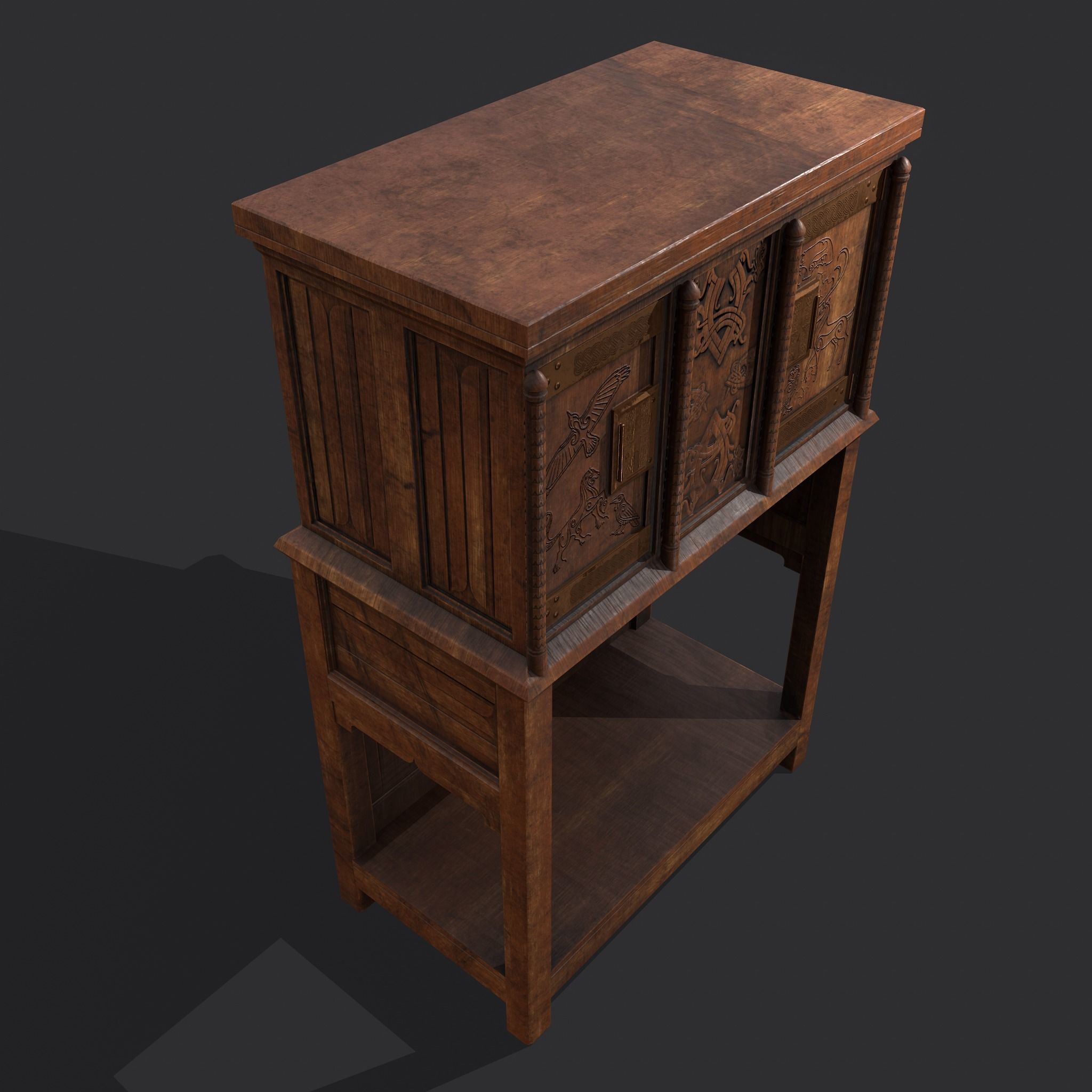 Medieval Bedroom Elegant Furnishings  3D Model Collection_61