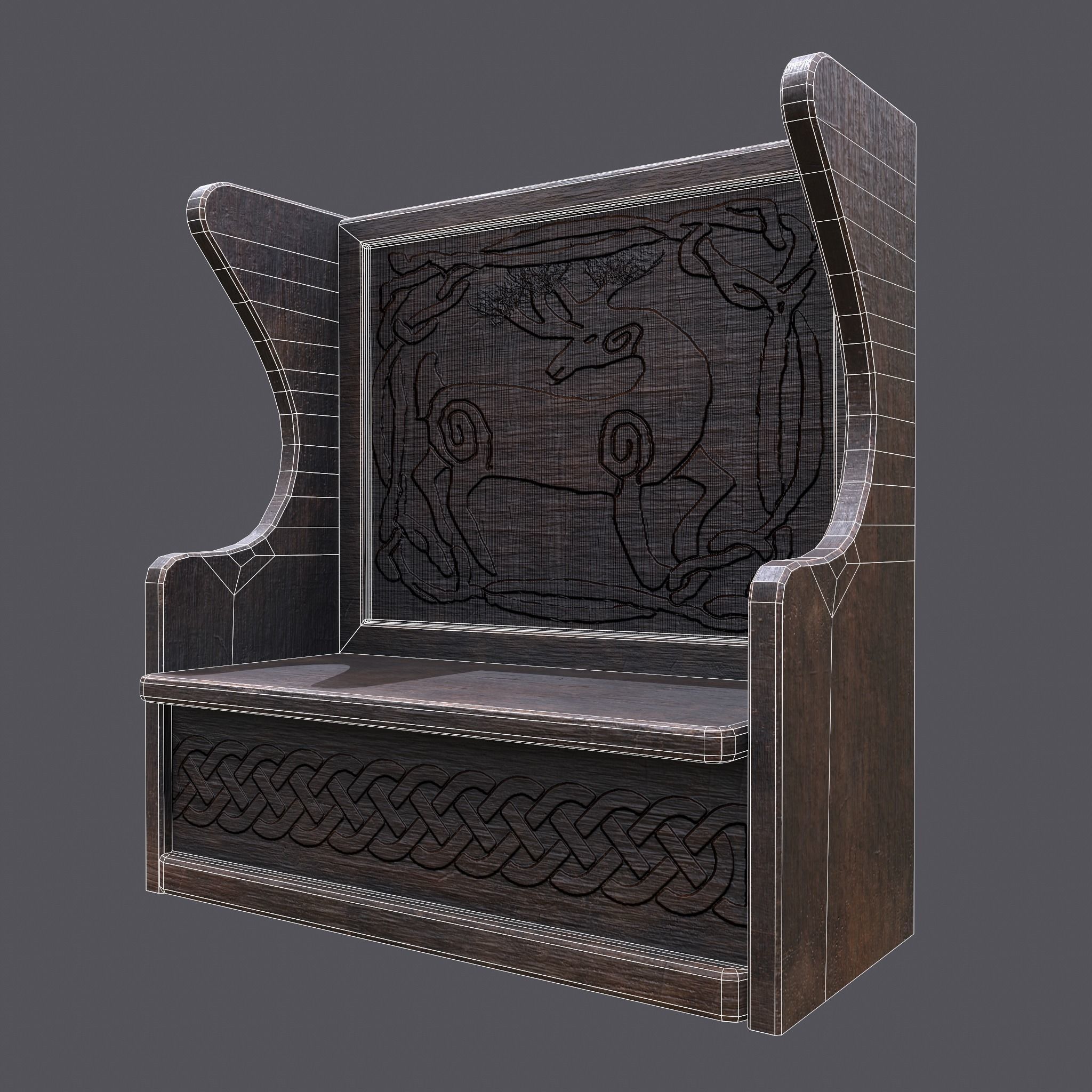 Medieval Bedroom Elegant Furnishings  3D Model Collection_25