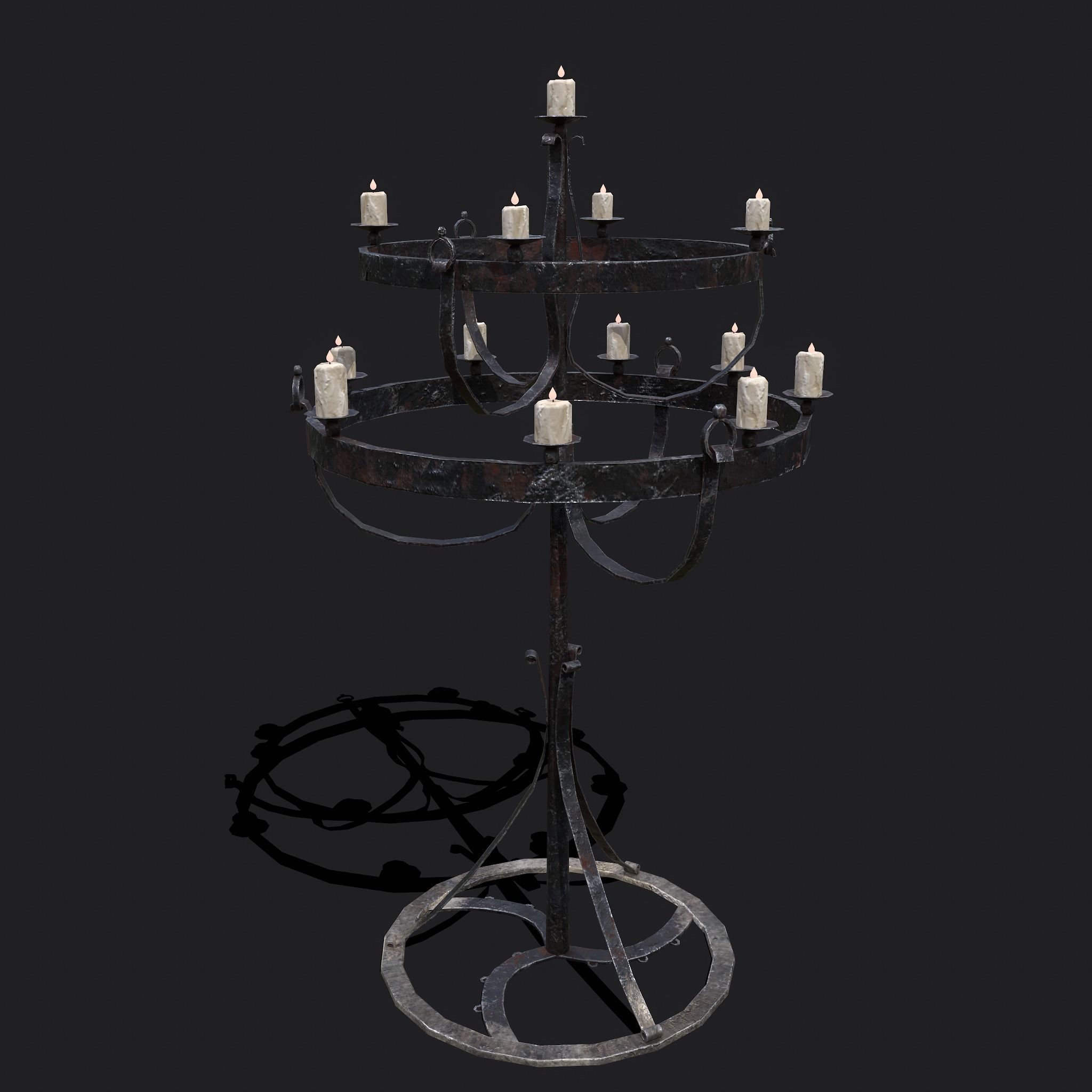 Medieval Bedroom Elegant Furnishings  3D Model Collection_53