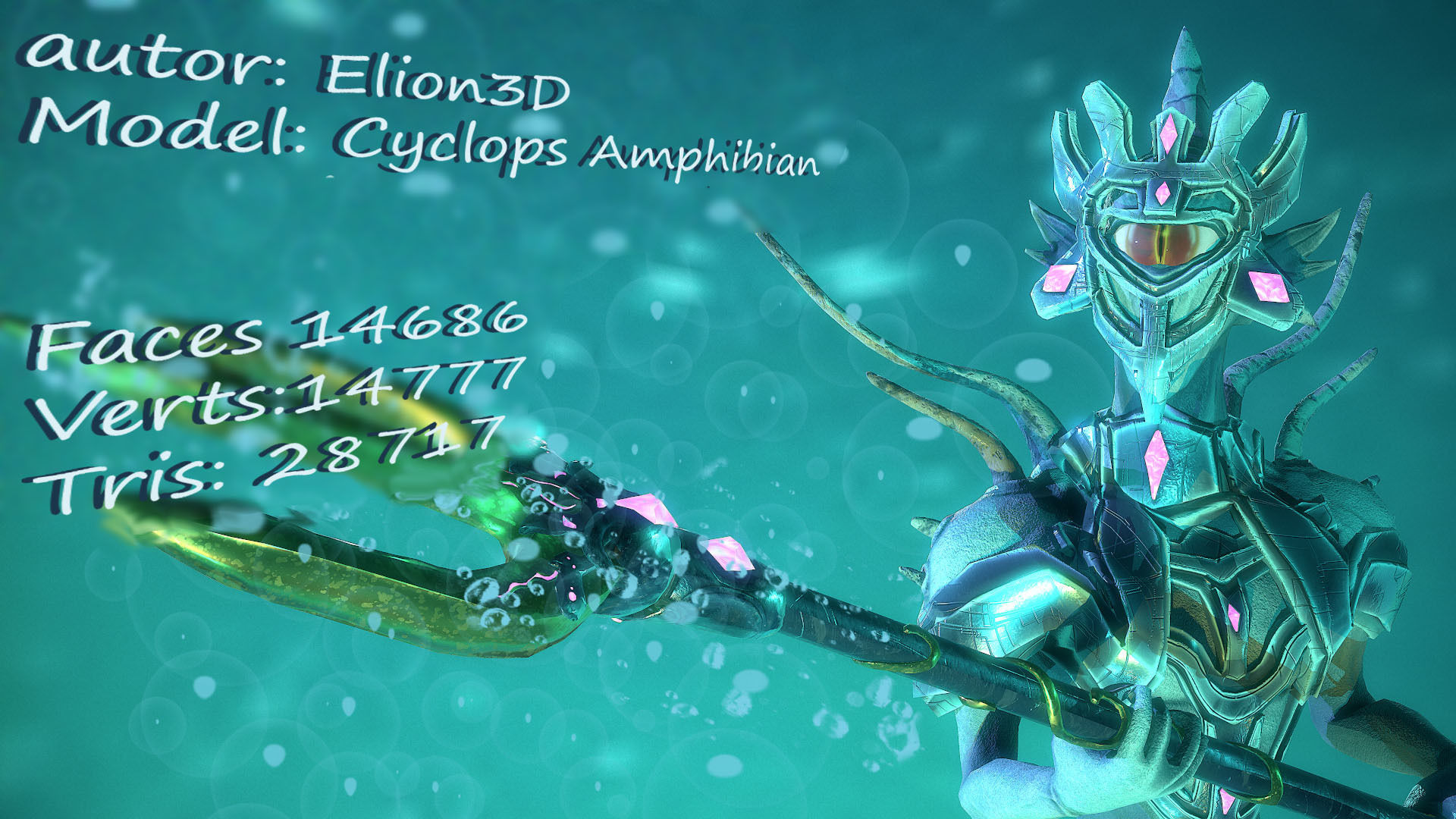 Cyclops Amphibian Low Poly model Low-poly 3D model_3