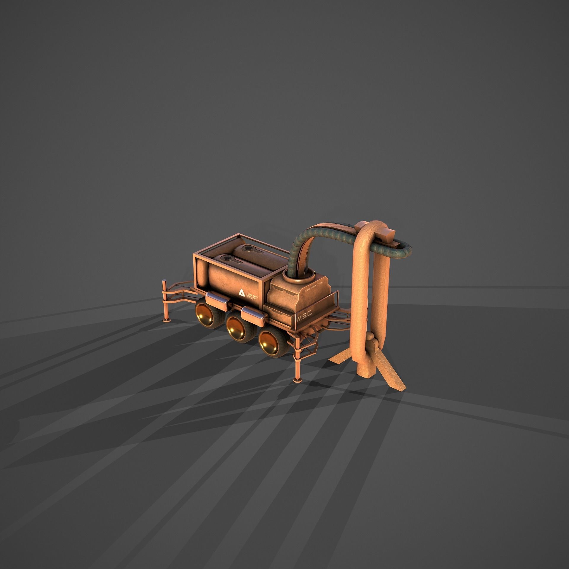 Space Mining Vehicle Low-poly 3D model_7