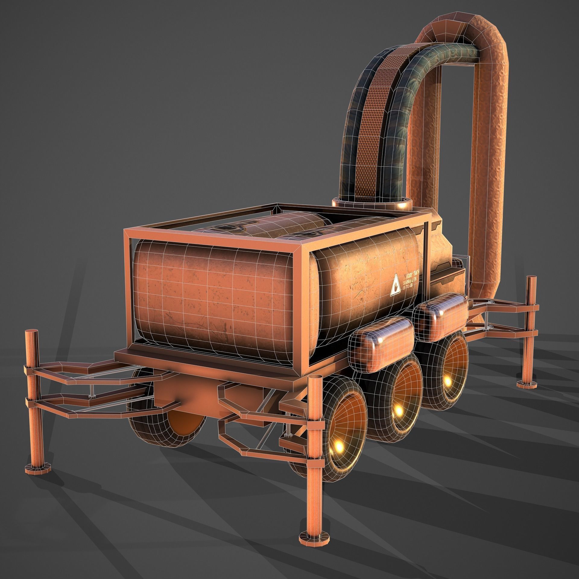 Space Mining Vehicle Low-poly 3D model_9