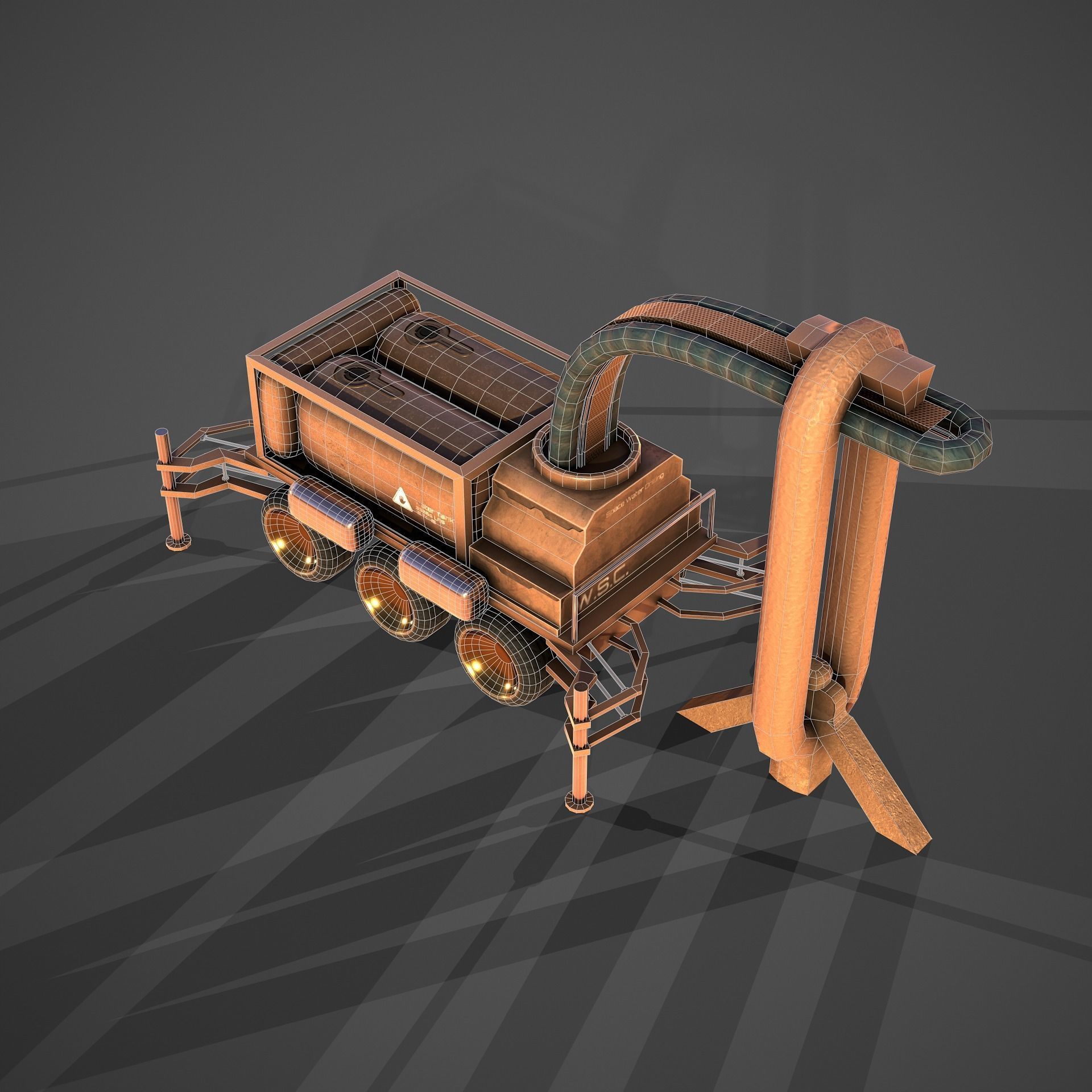 Space Mining Vehicle Low-poly 3D model_10