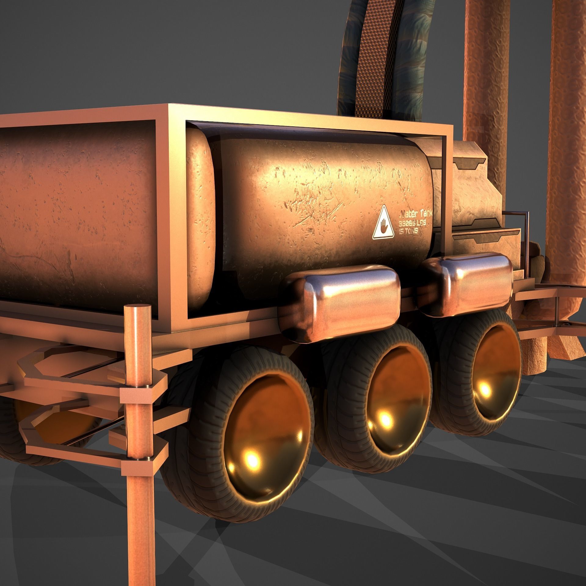 Space Mining Vehicle Low-poly 3D model_6