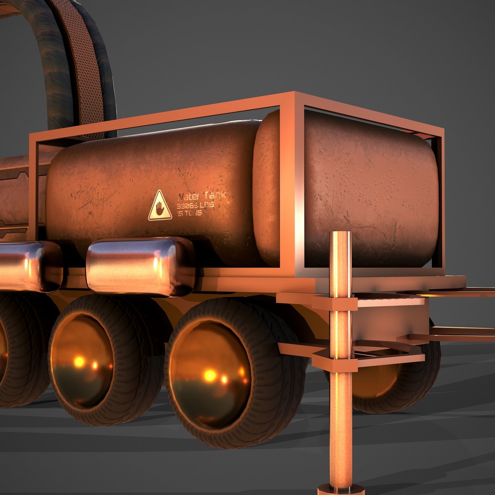 Space Mining Vehicle Low-poly 3D model_3