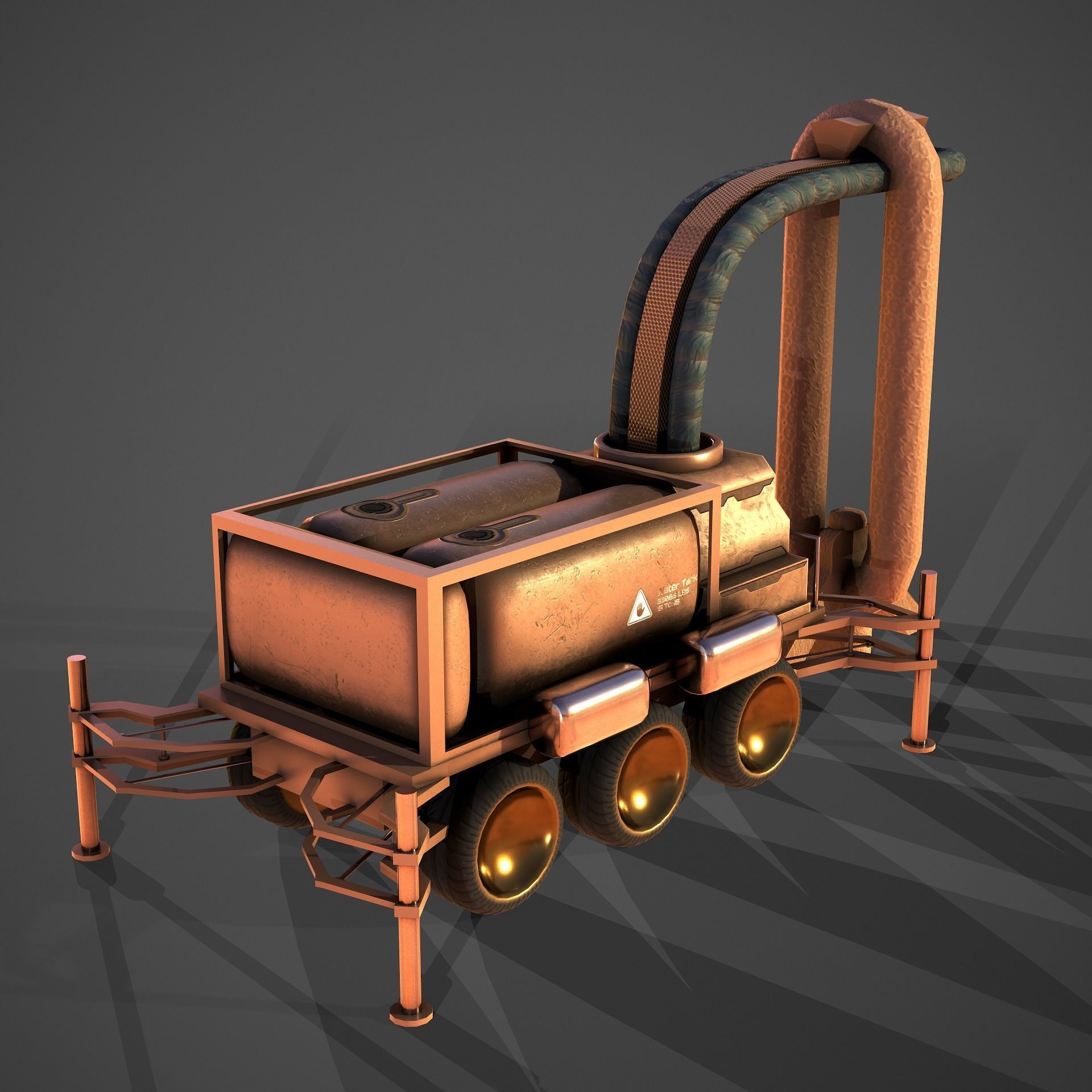 Space Mining Vehicle Low-poly 3D model_2