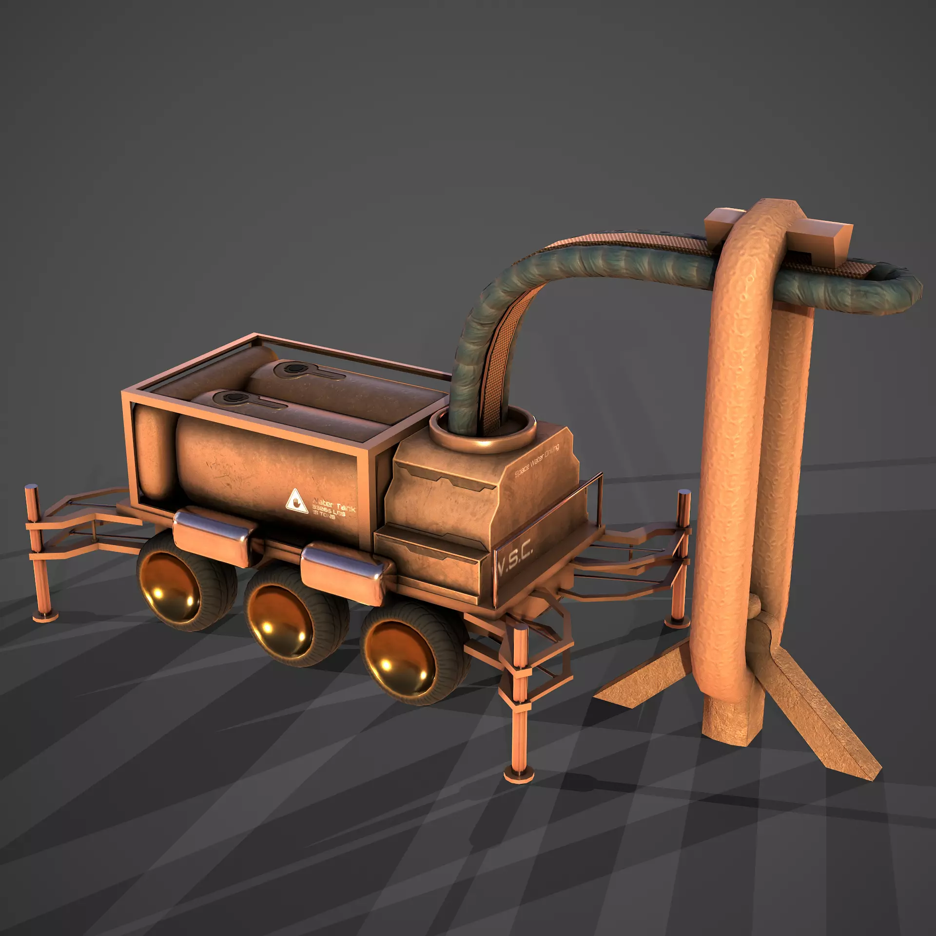 Space Mining Vehicle Low-poly 3D model_0