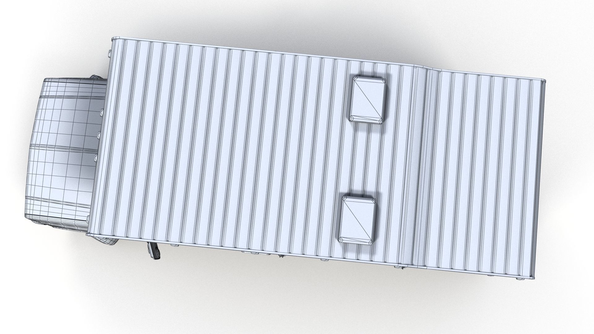 80s American  camper truck Low-poly 3D model_19