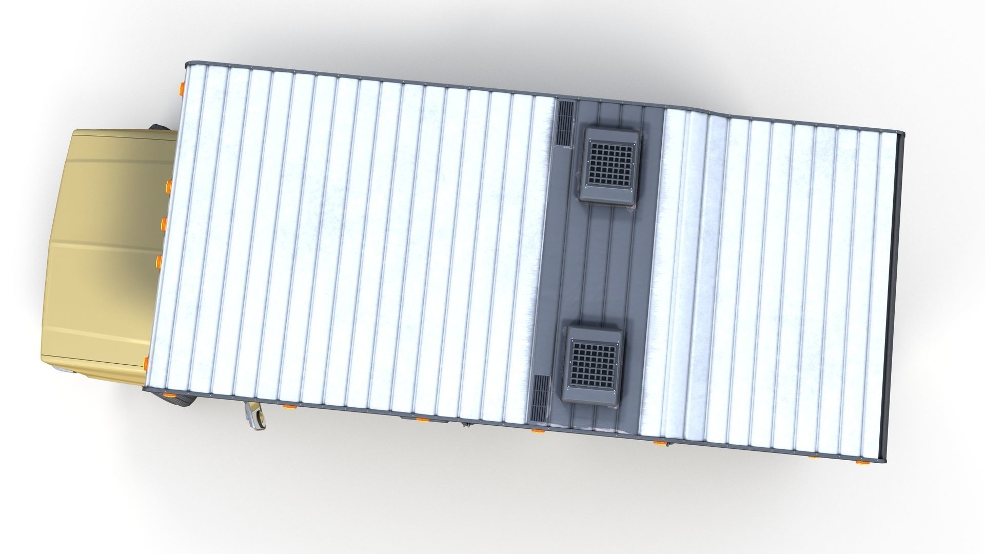 80s American  camper truck Low-poly 3D model_8