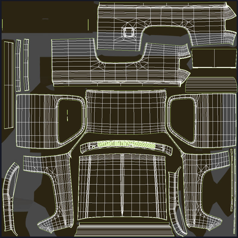 80s American  camper truck Low-poly 3D model_47