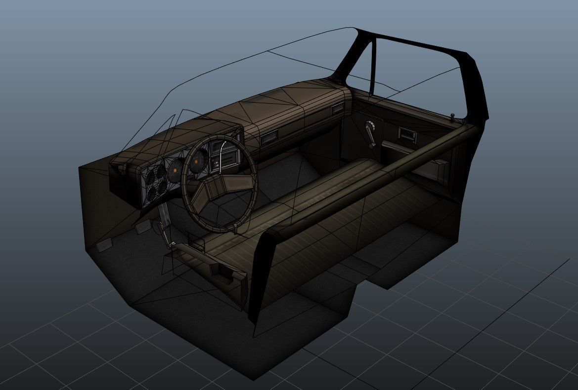 80s American  camper truck Low-poly 3D model_41