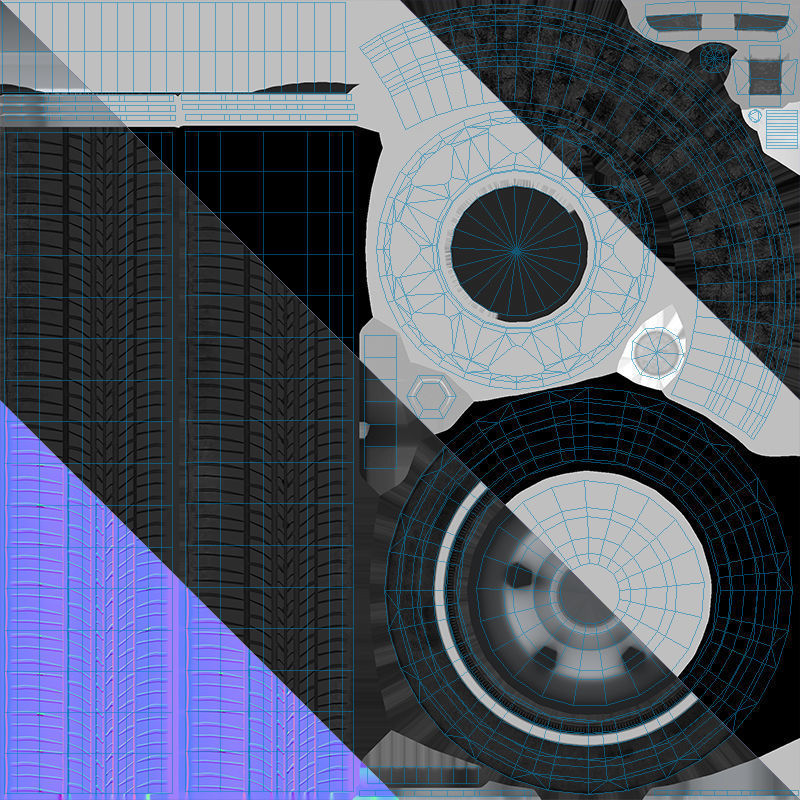 80s American  camper truck Low-poly 3D model_45