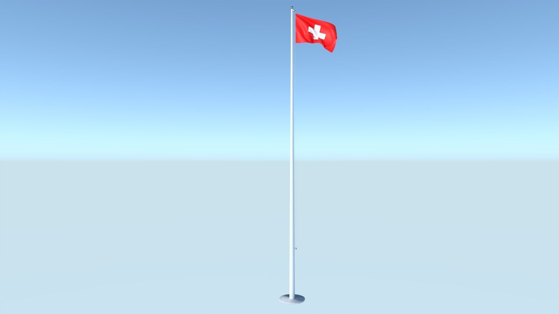 Animated Flag of Switzerland Low-poly 3D model_5