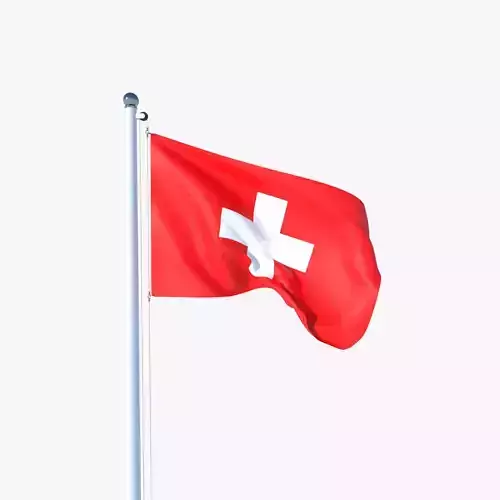 Animated Flag of Switzerland Low-poly 3D model