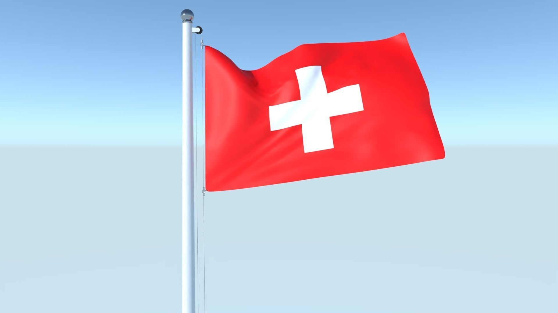 Animated Flag of Switzerland Low-poly 3D model_3