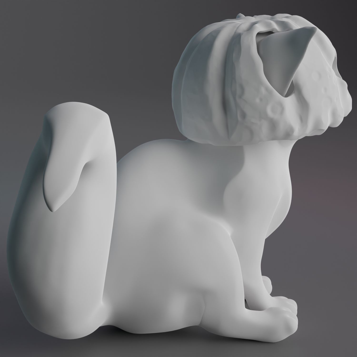 cat in a pumpkin 3D print model_4