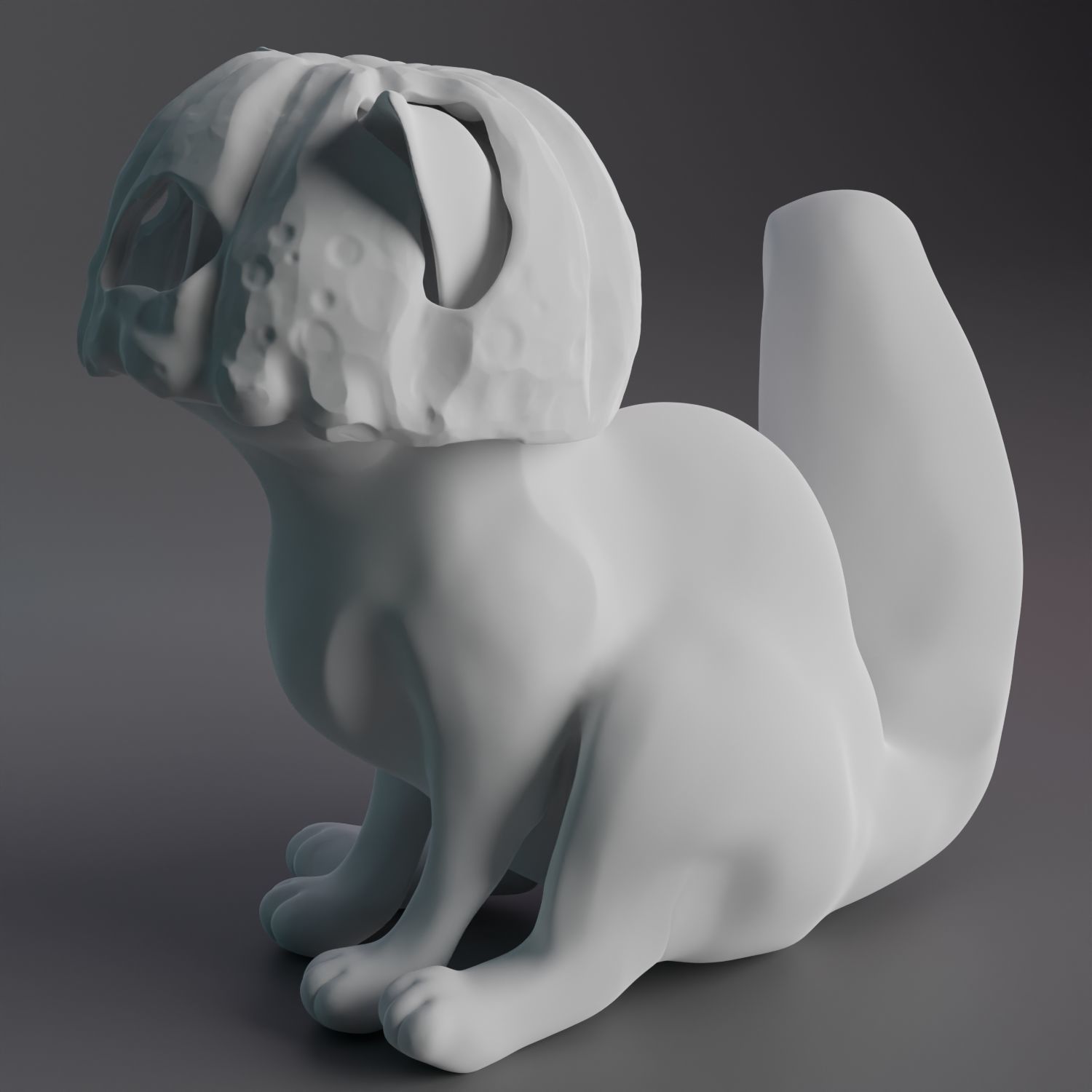 cat in a pumpkin 3D print model_2