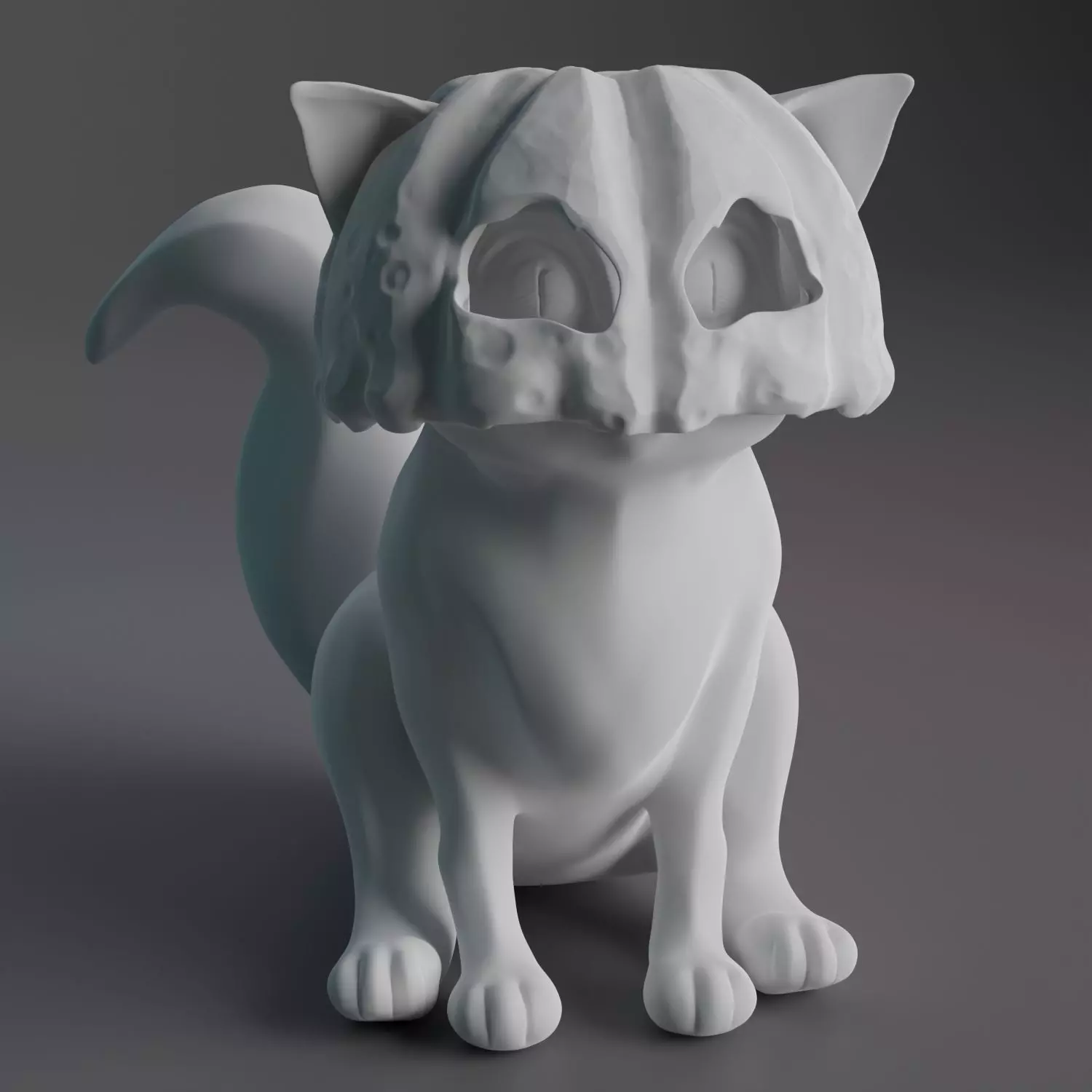 cat in a pumpkin 3D print model_0