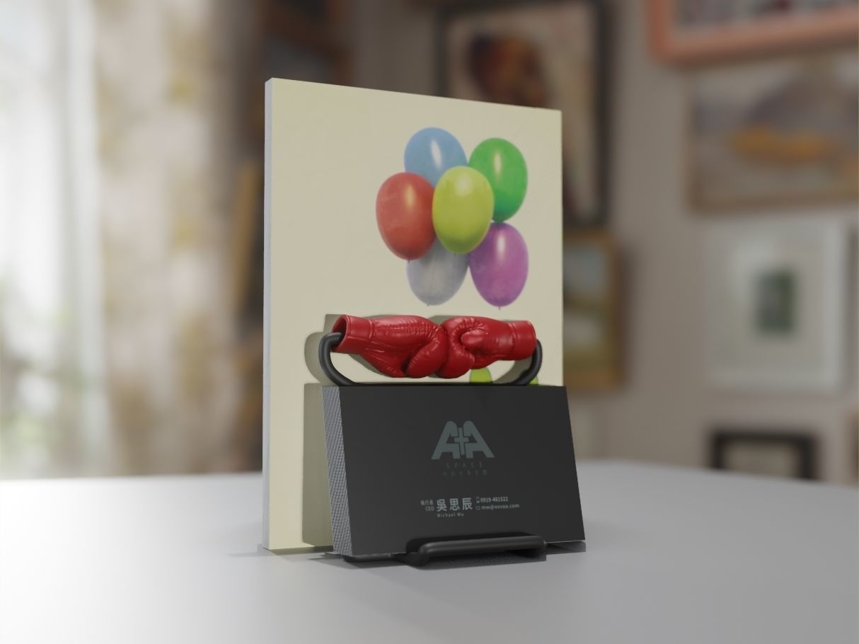 Shop card shelf - Boxing 3D print model_3