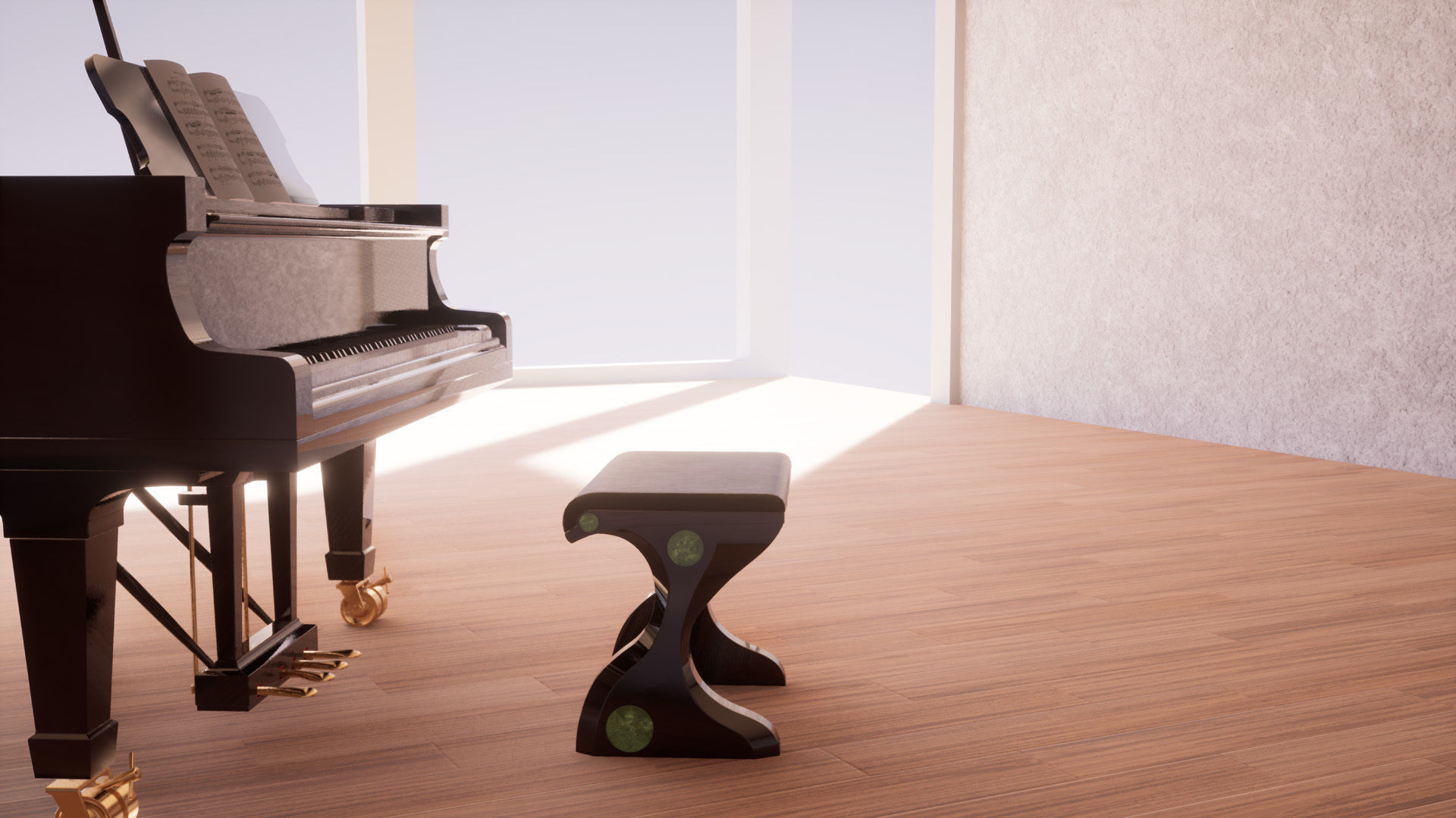 Grand Piano Low-poly 3D model_10