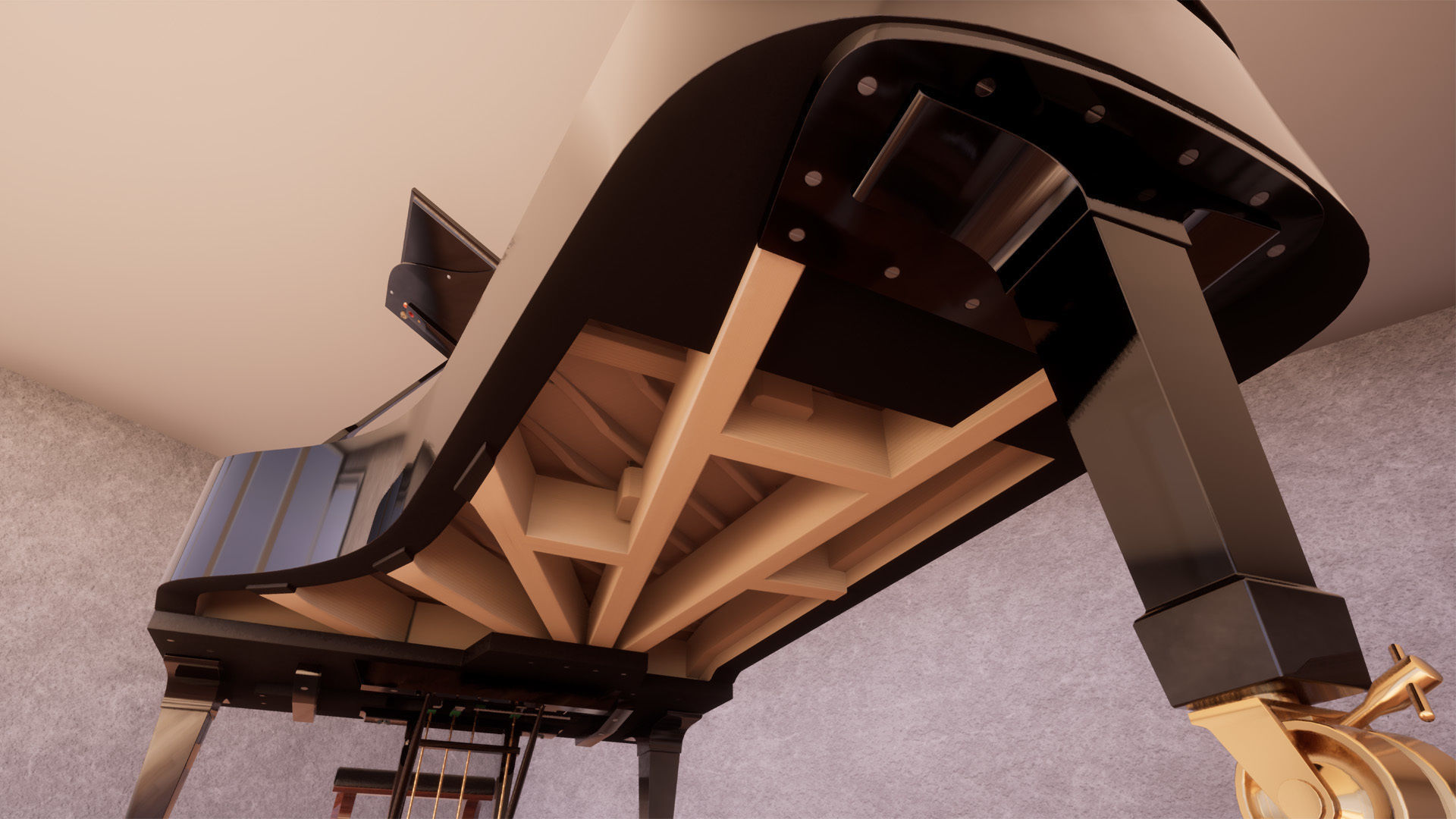 Grand Piano Low-poly 3D model_9