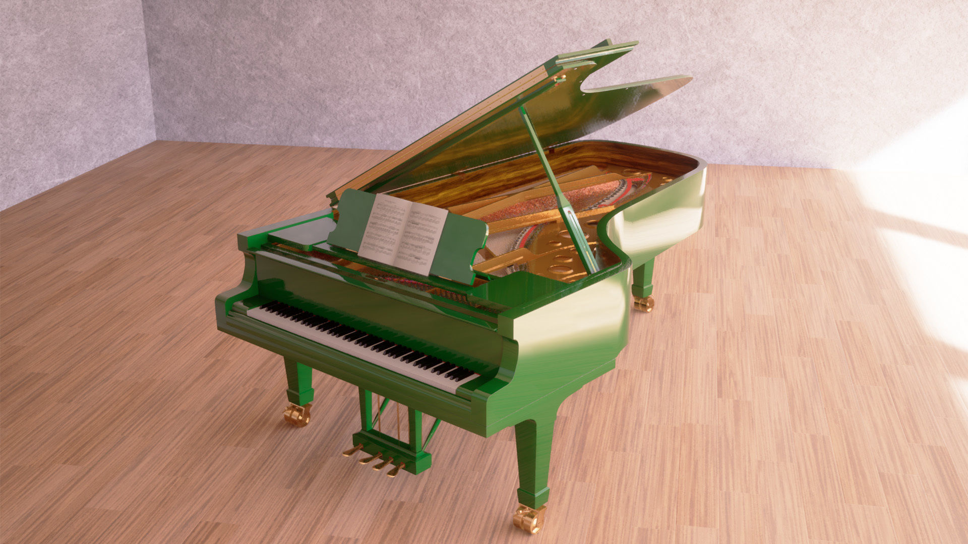 Grand Piano Low-poly 3D model_37