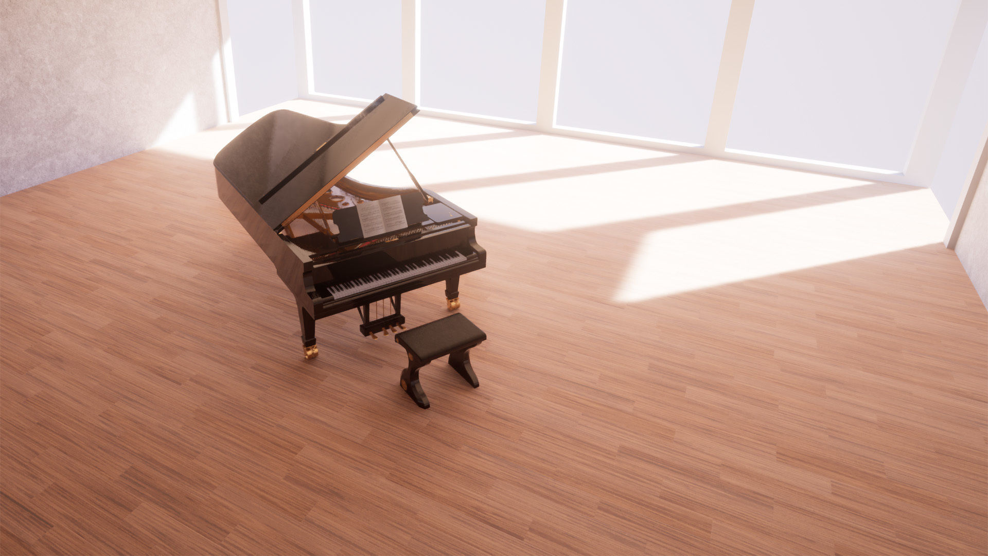 Grand Piano Low-poly 3D model_14