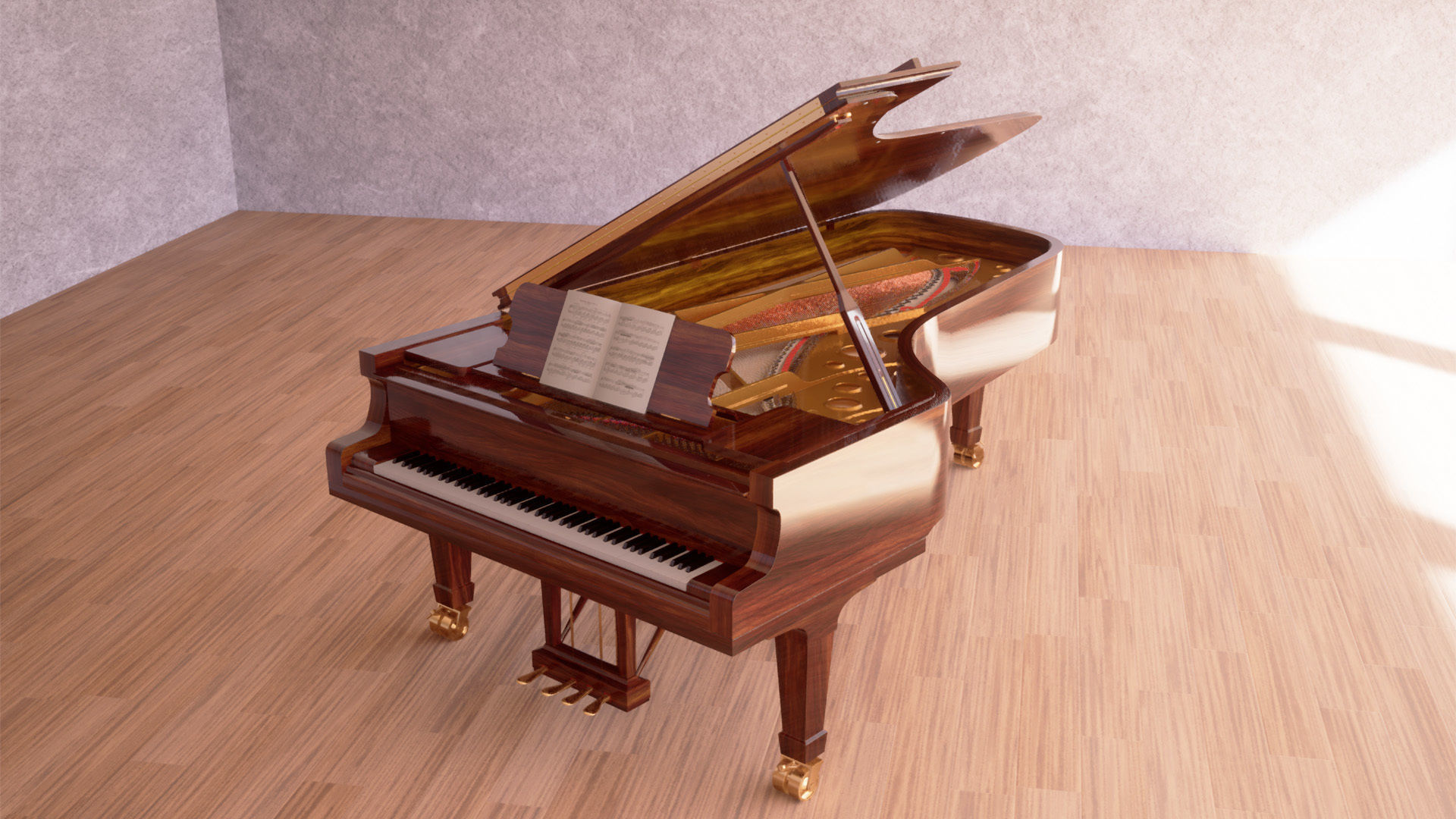 Grand Piano Low-poly 3D model_33