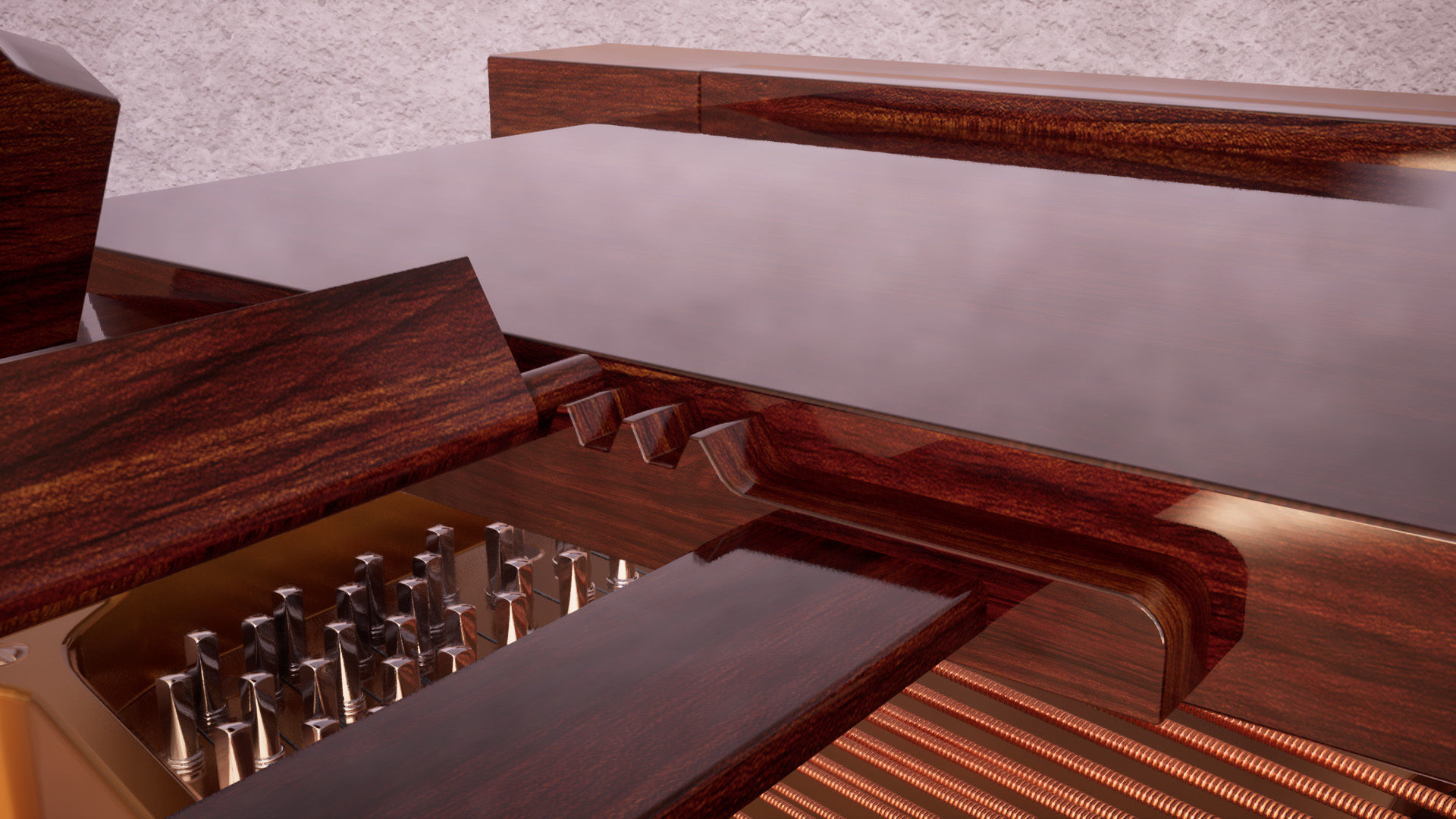 Grand Piano Low-poly 3D model_23