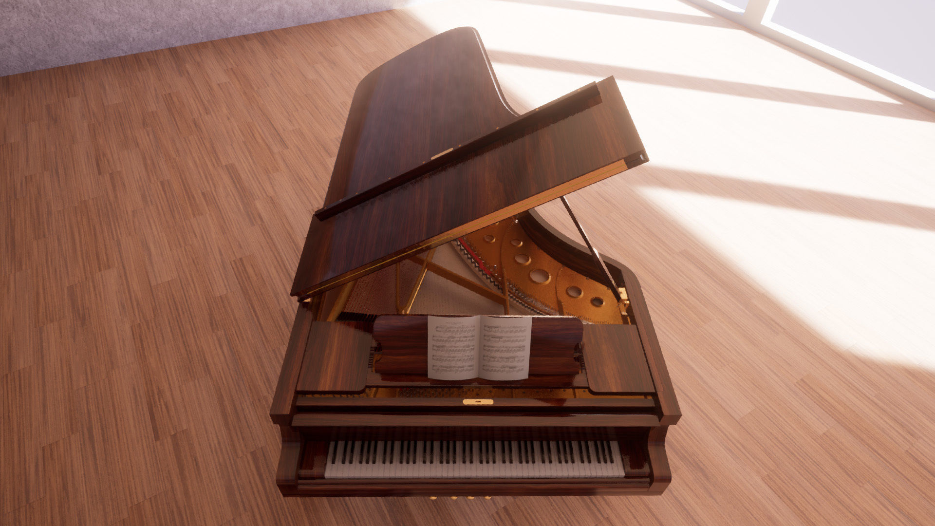 Grand Piano Low-poly 3D model_17