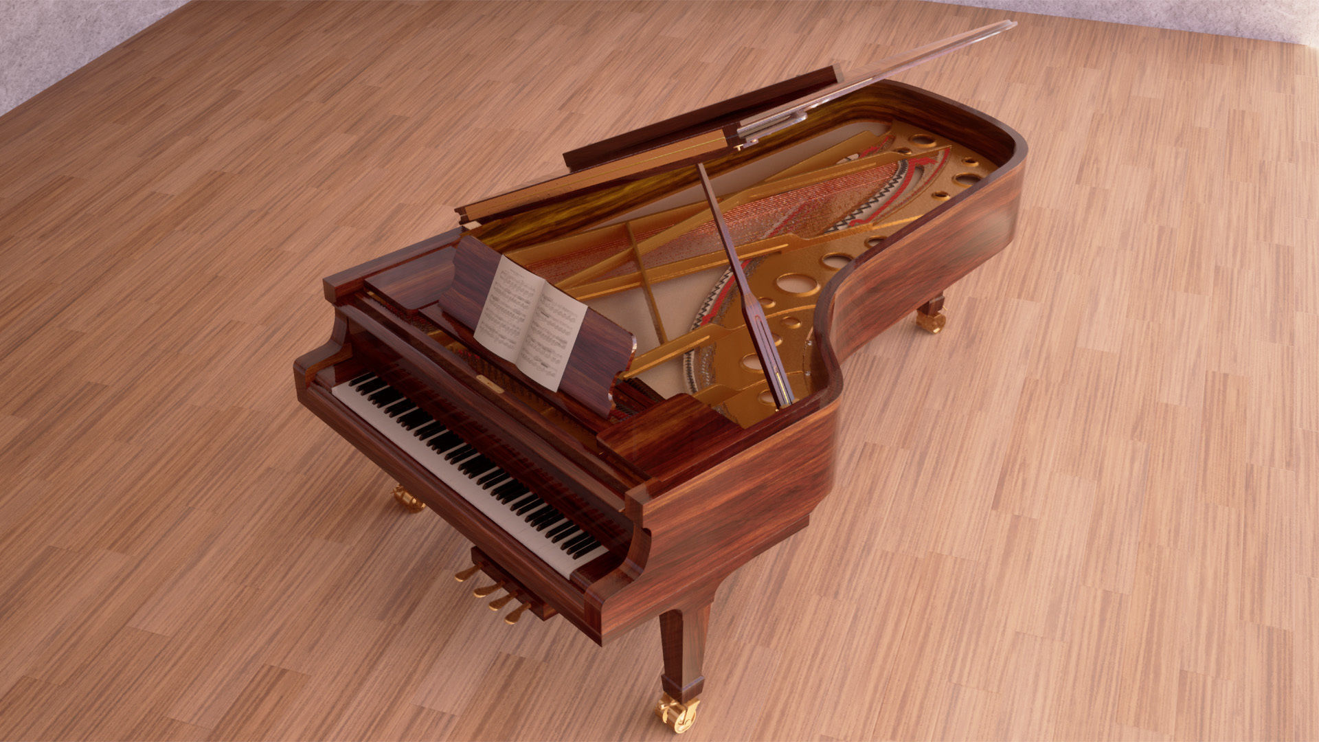 Grand Piano Low-poly 3D model_31
