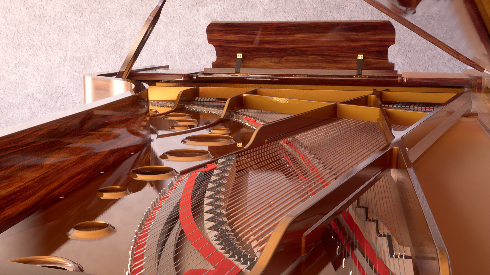 Grand Piano Low-poly 3D model_25