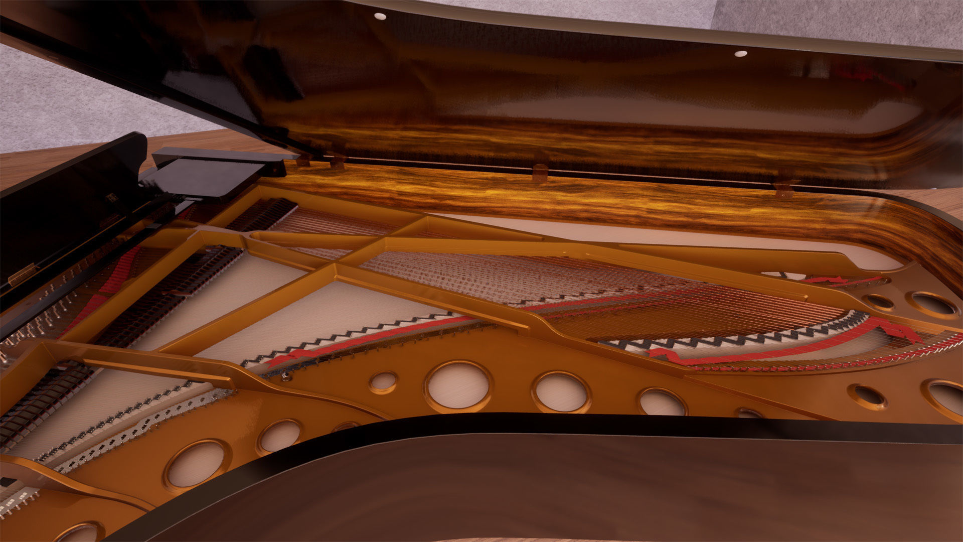Grand Piano Low-poly 3D model_6