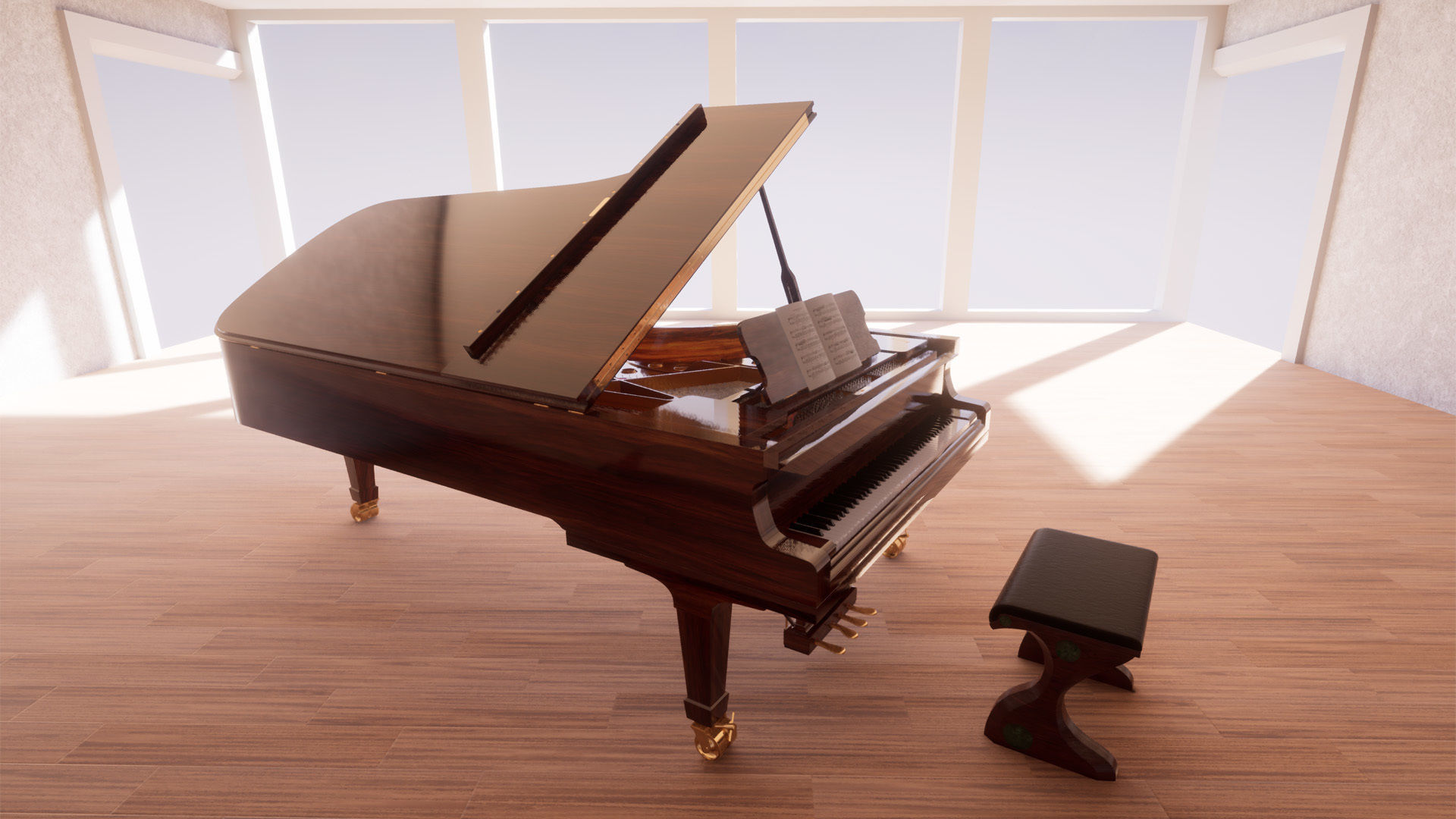 Grand Piano Low-poly 3D model_32