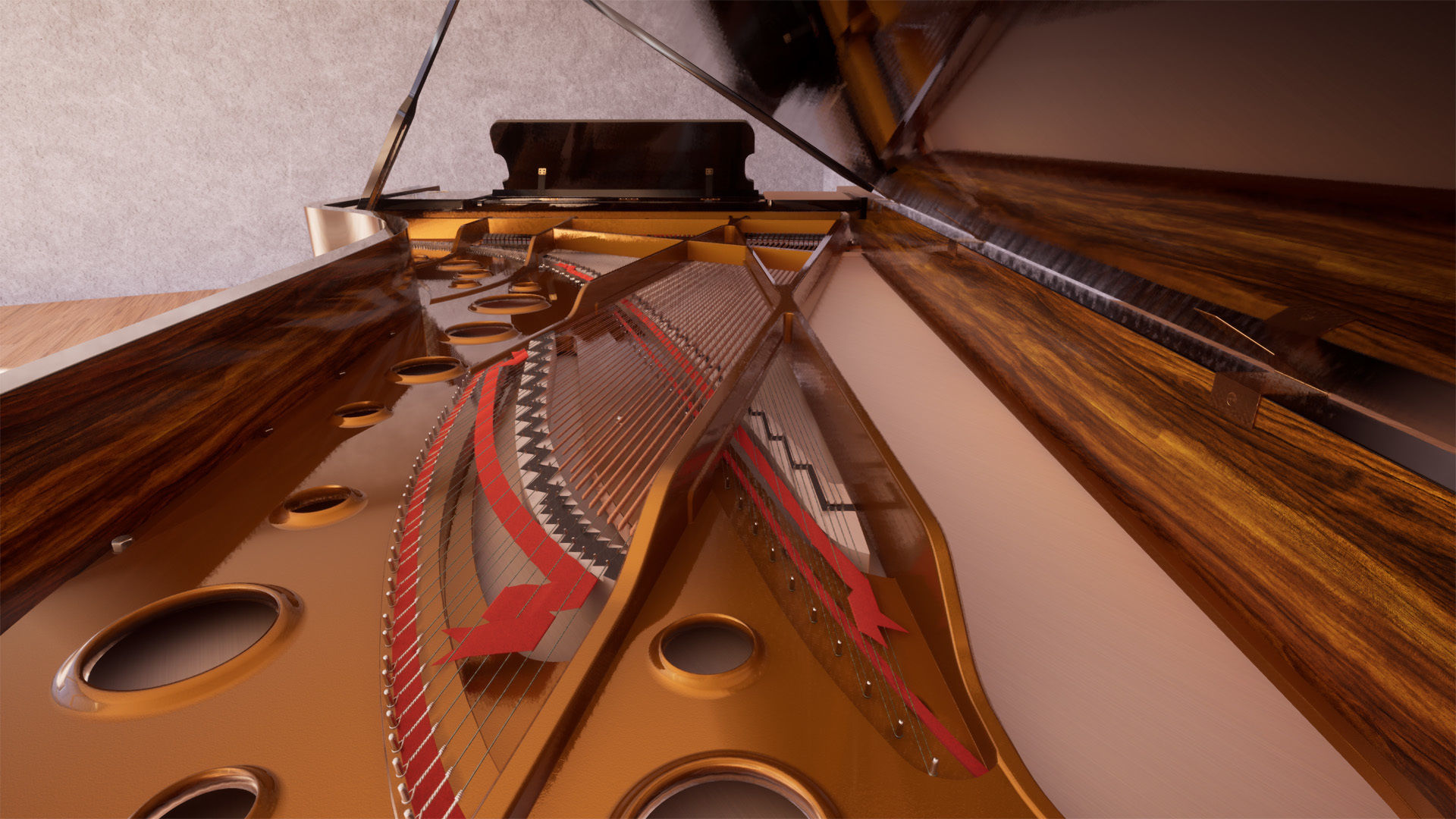 Grand Piano Low-poly 3D model_3