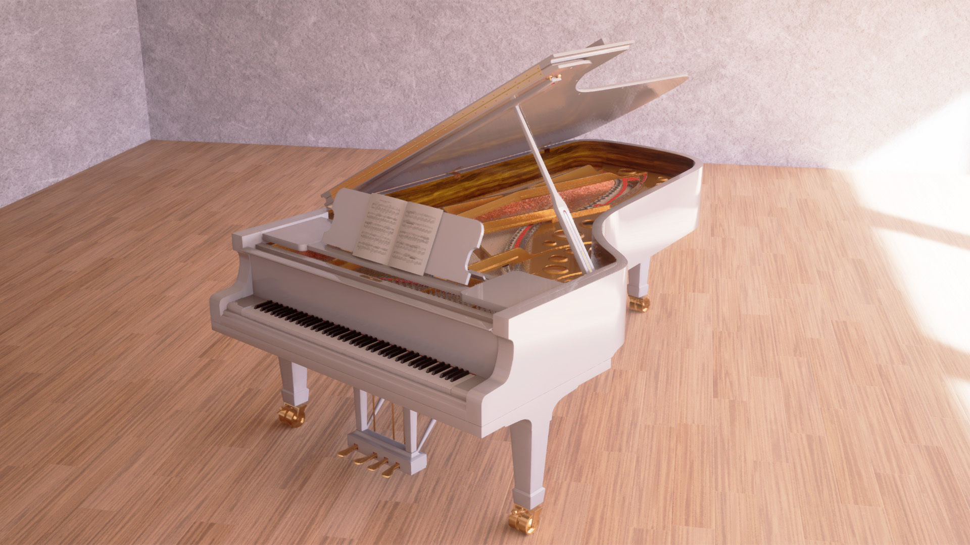Grand Piano Low-poly 3D model_35