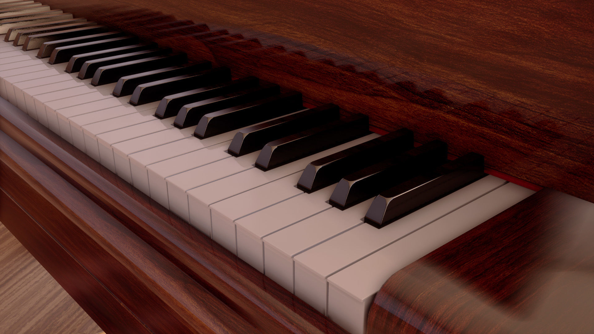Grand Piano Low-poly 3D model_16