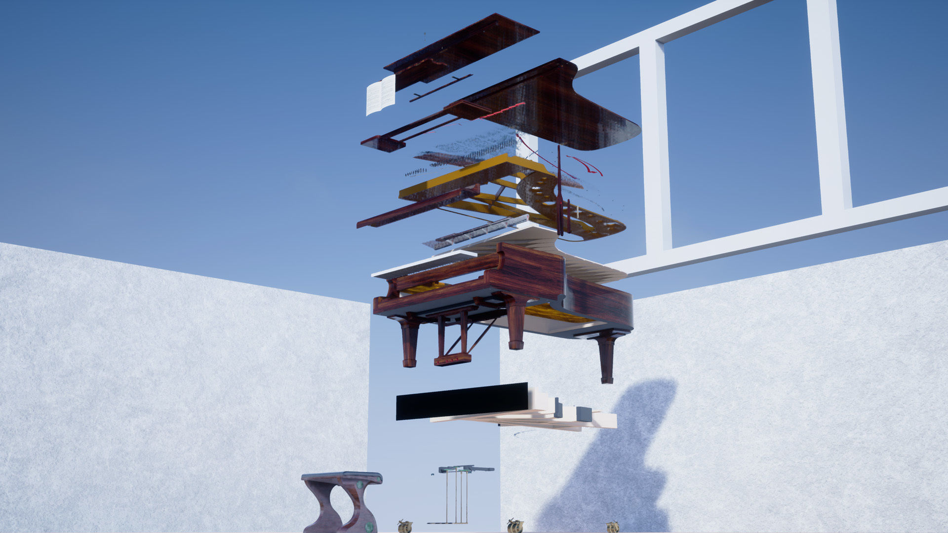 Grand Piano Low-poly 3D model_39