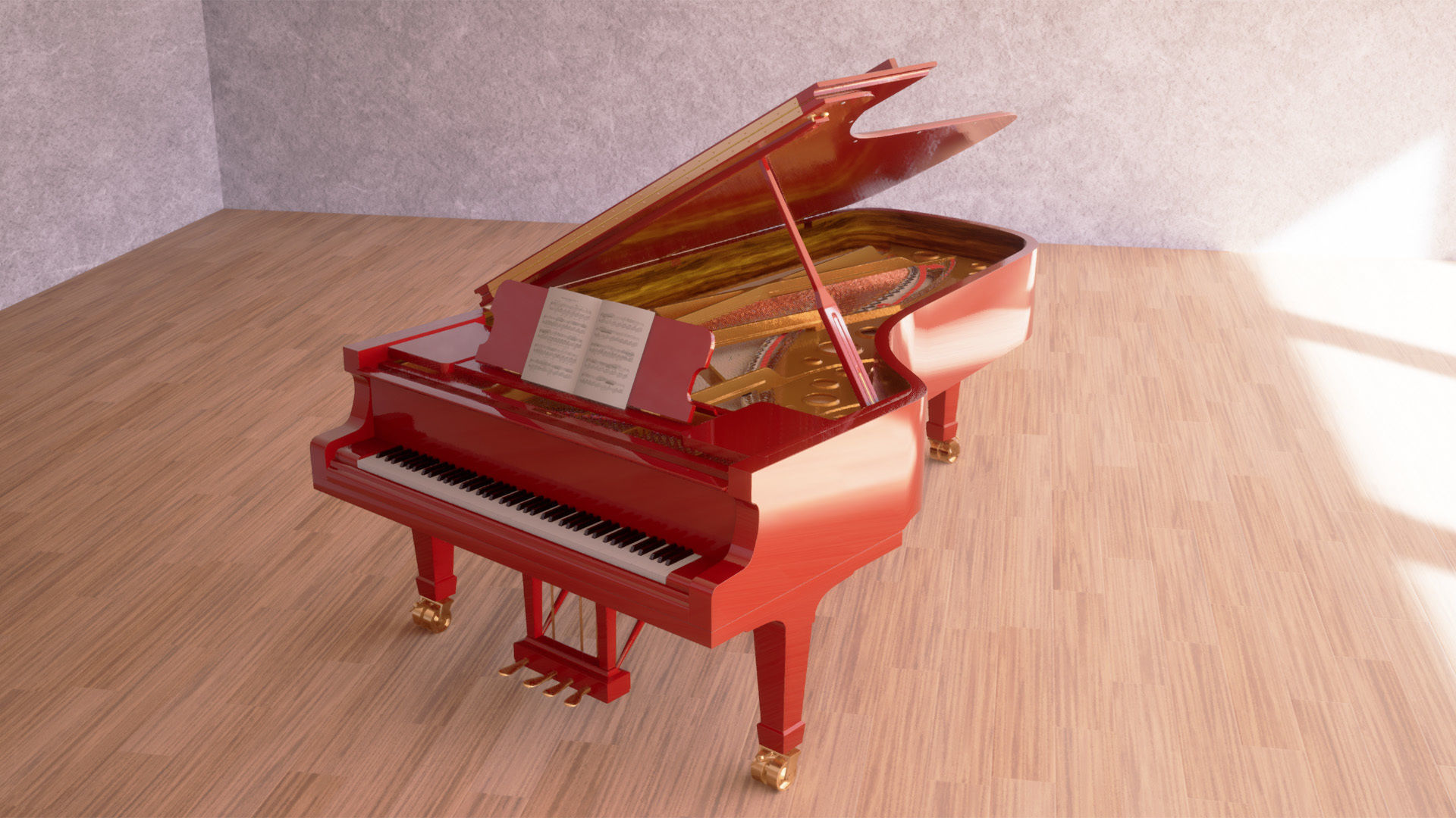 Grand Piano Low-poly 3D model_38