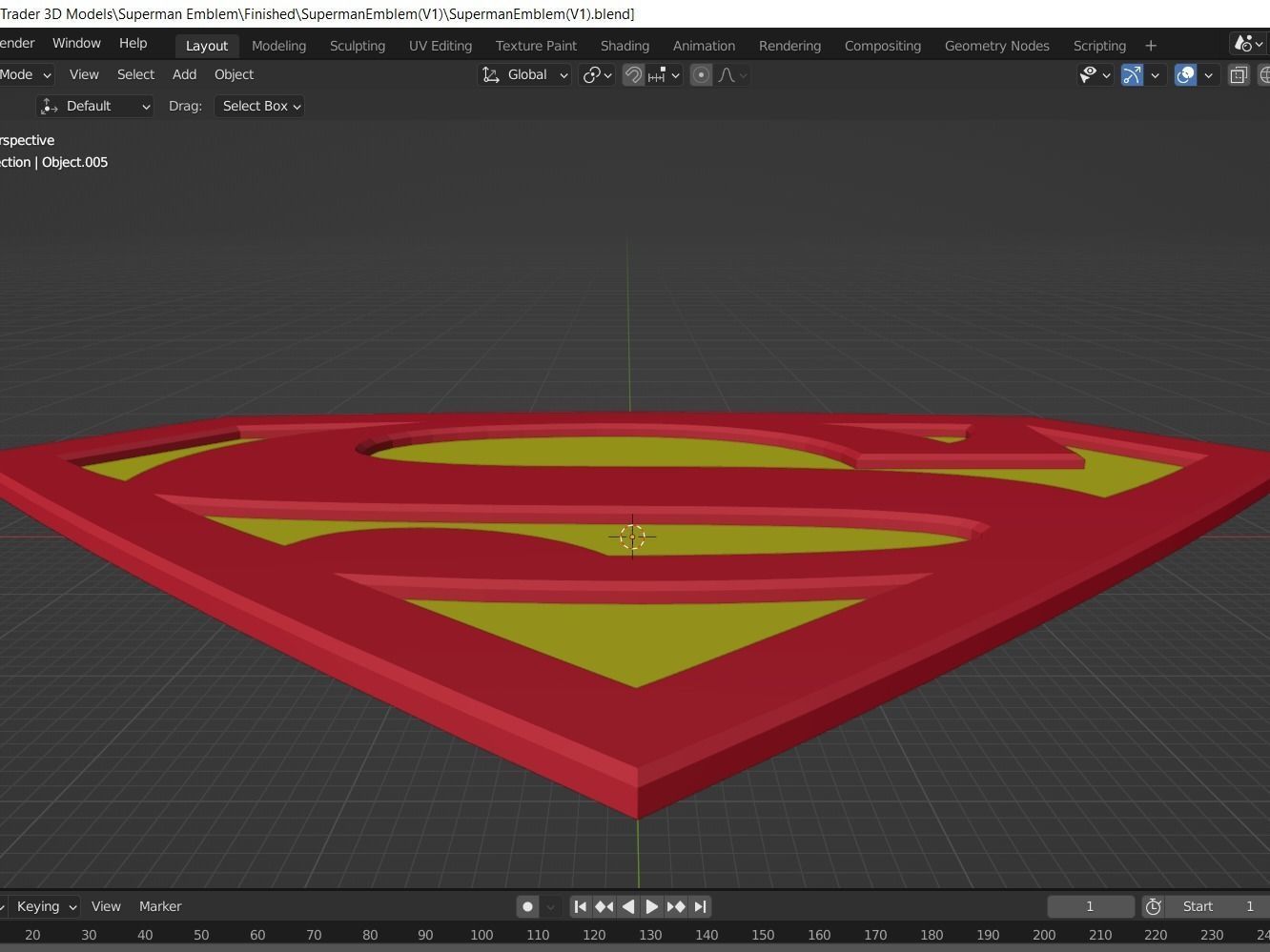 Superman Emblem 3D model_3