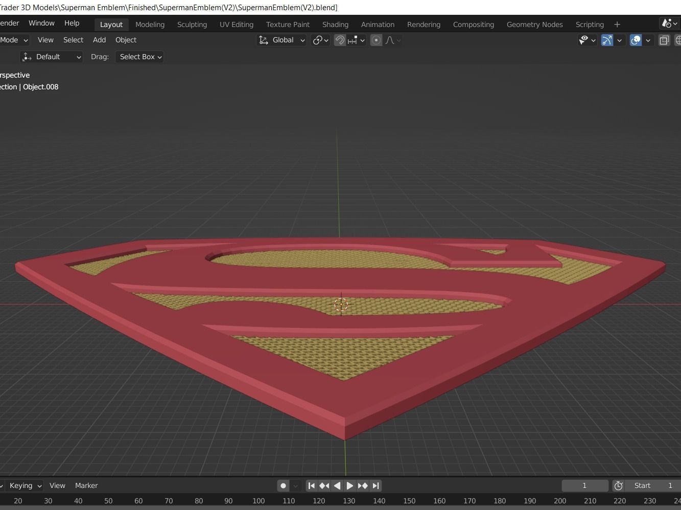 Superman Emblem 3D model_7
