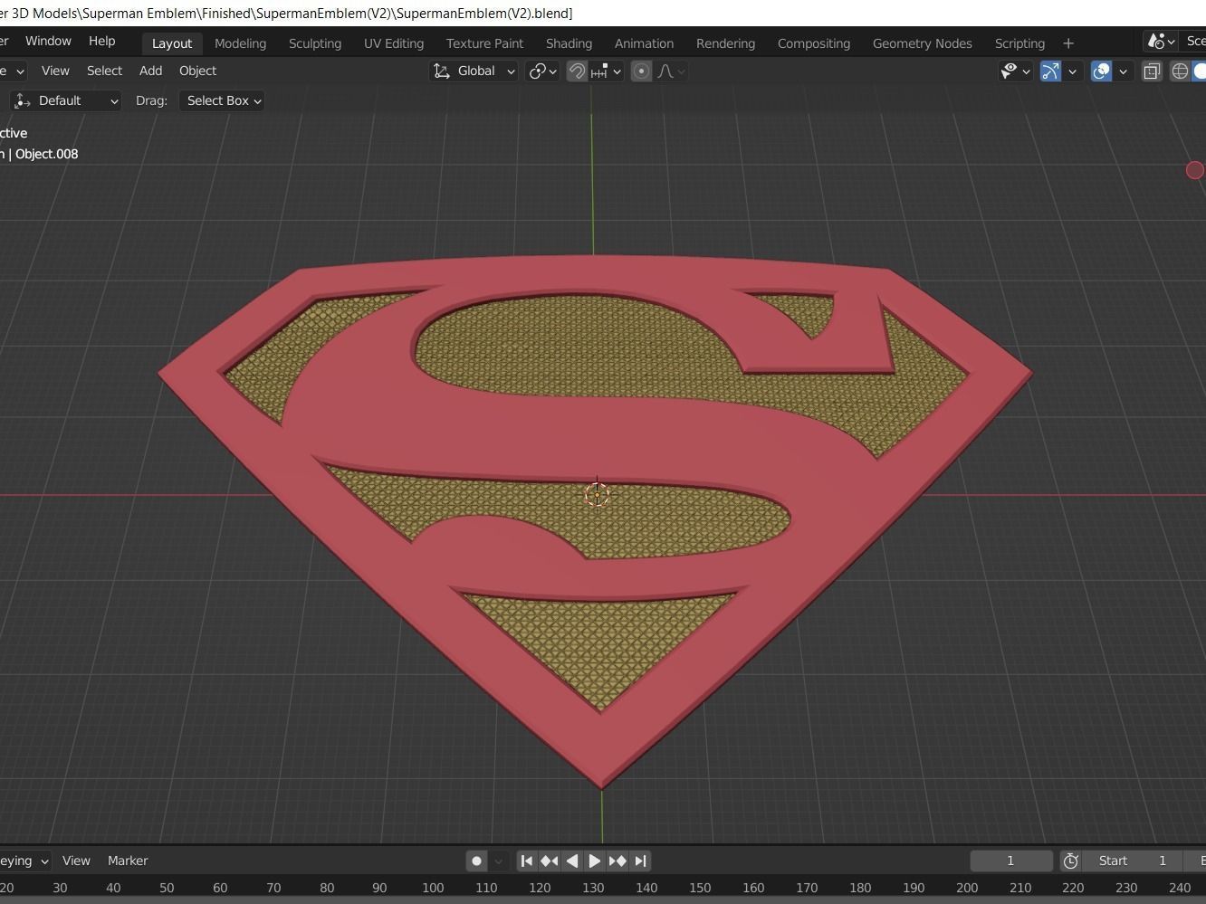 Superman Emblem 3D model_5