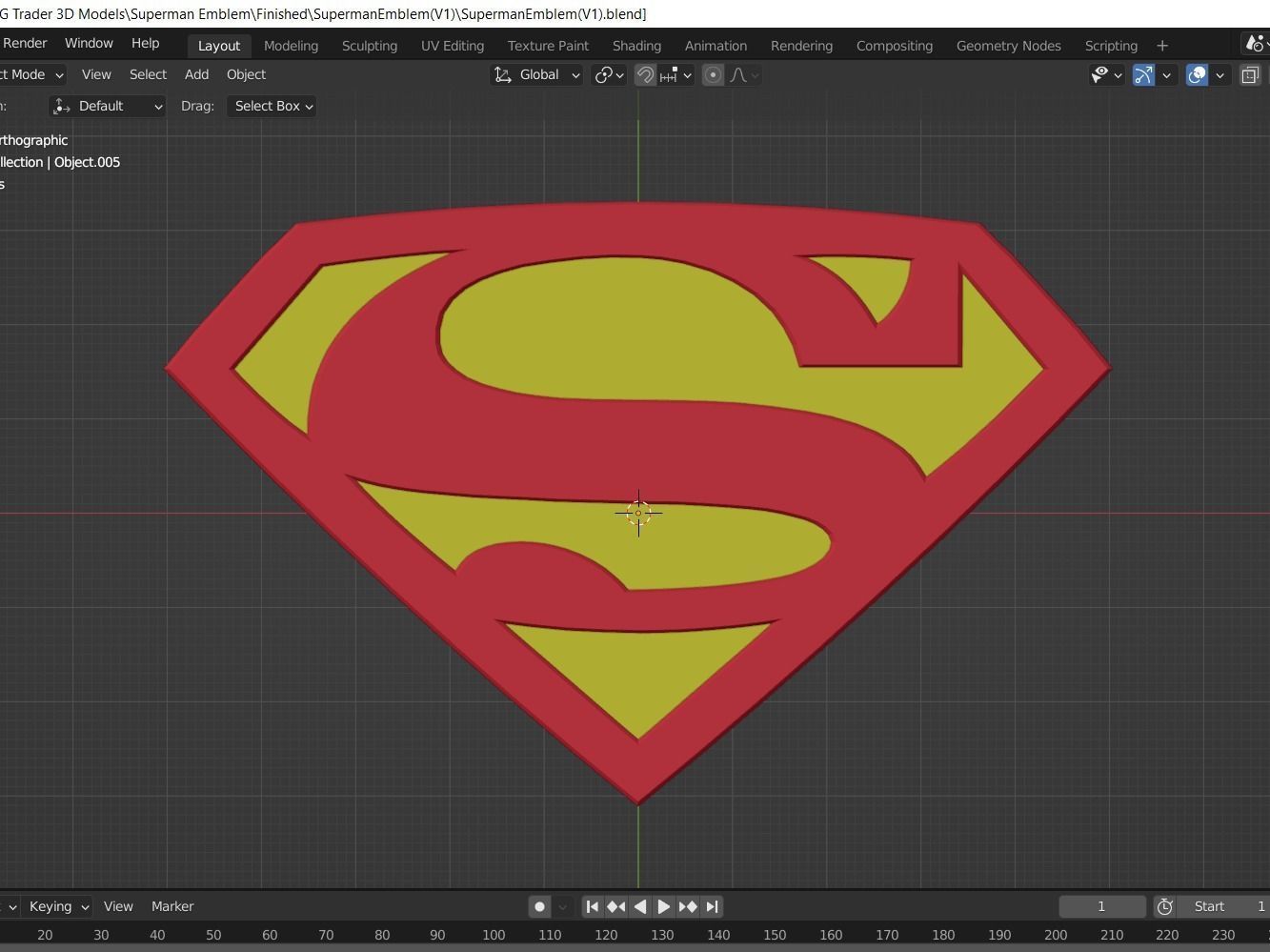 Superman Emblem 3D model_2