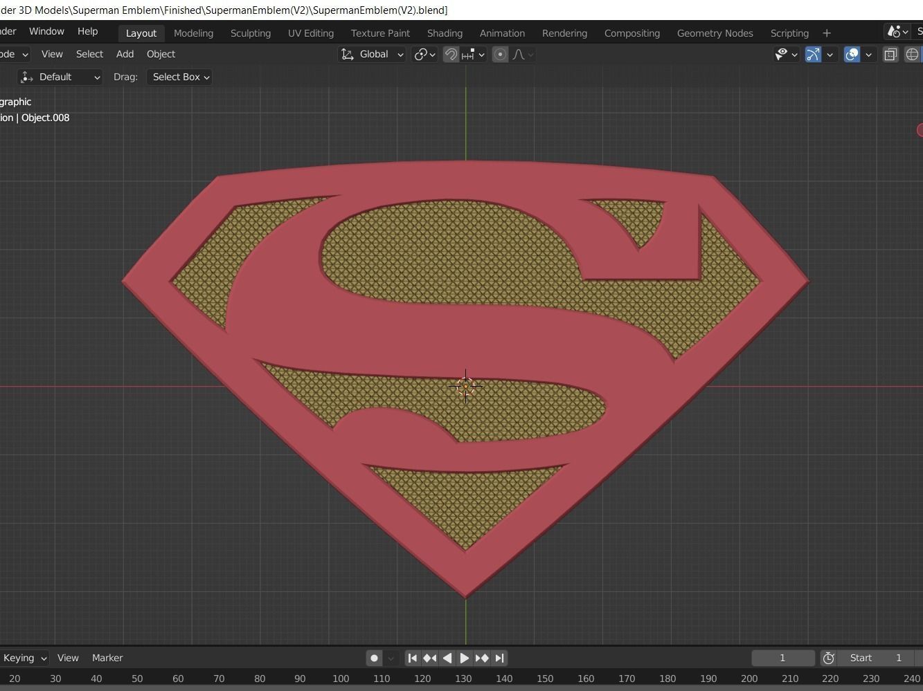 Superman Emblem 3D model_6