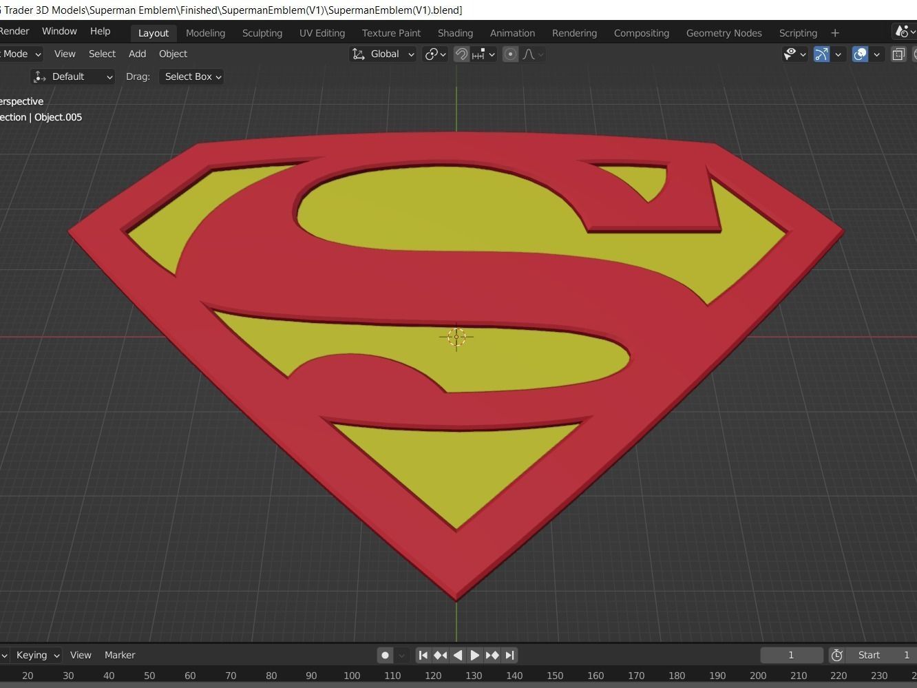 Superman Emblem 3D model_1